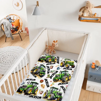Name Customized Boys Girls Kids Tractor Truck Blanket, Gifts for Kids