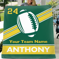 Sports Mania - Personalized Classic Football Team Flannel Blanket - The Ultimate Fan Gift