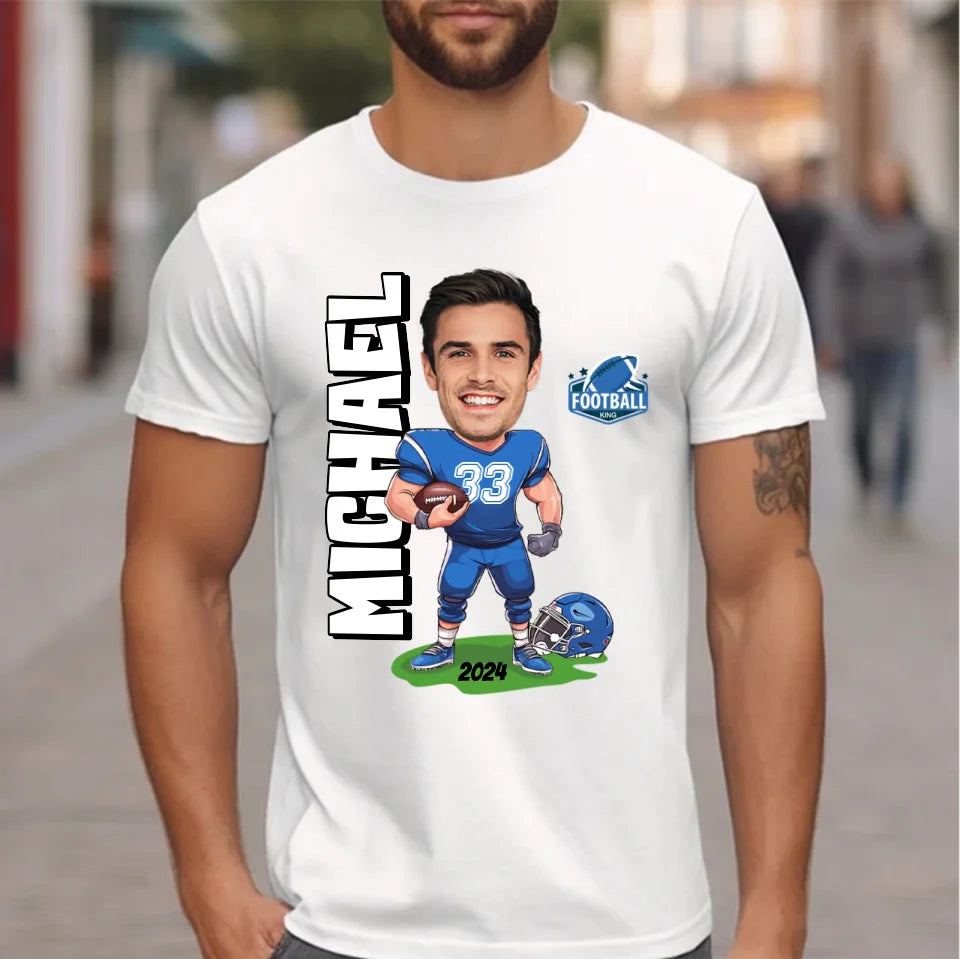 American Football Comics - Personalised Photo T-Shirt - A Gift for Football Fans