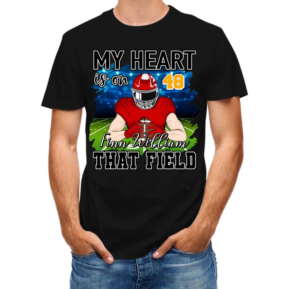 My Heart Is On That Field - Personalised Football Shirts - Gifts for Football Fans