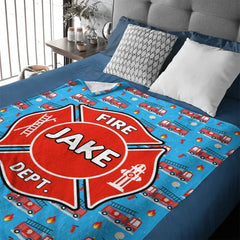 Firefighter Spirit - Personalised Blanket With Name - A Gift For Family,Kids