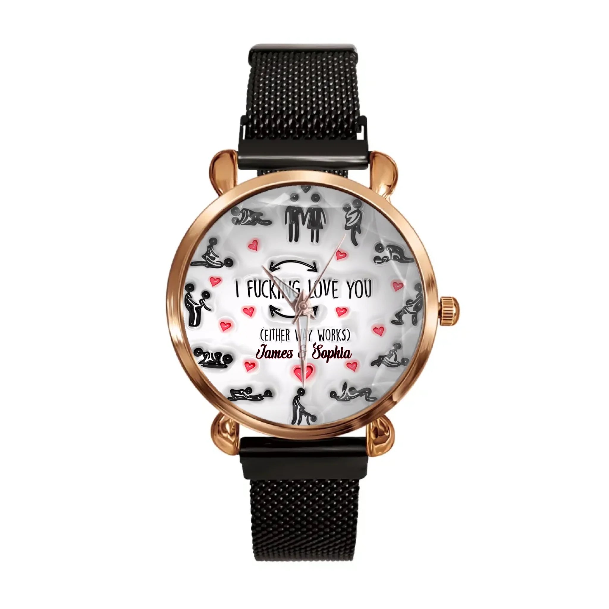 I Love You - Personalized Watch for Couple - Anniversary Gift,Gift for Him/Her