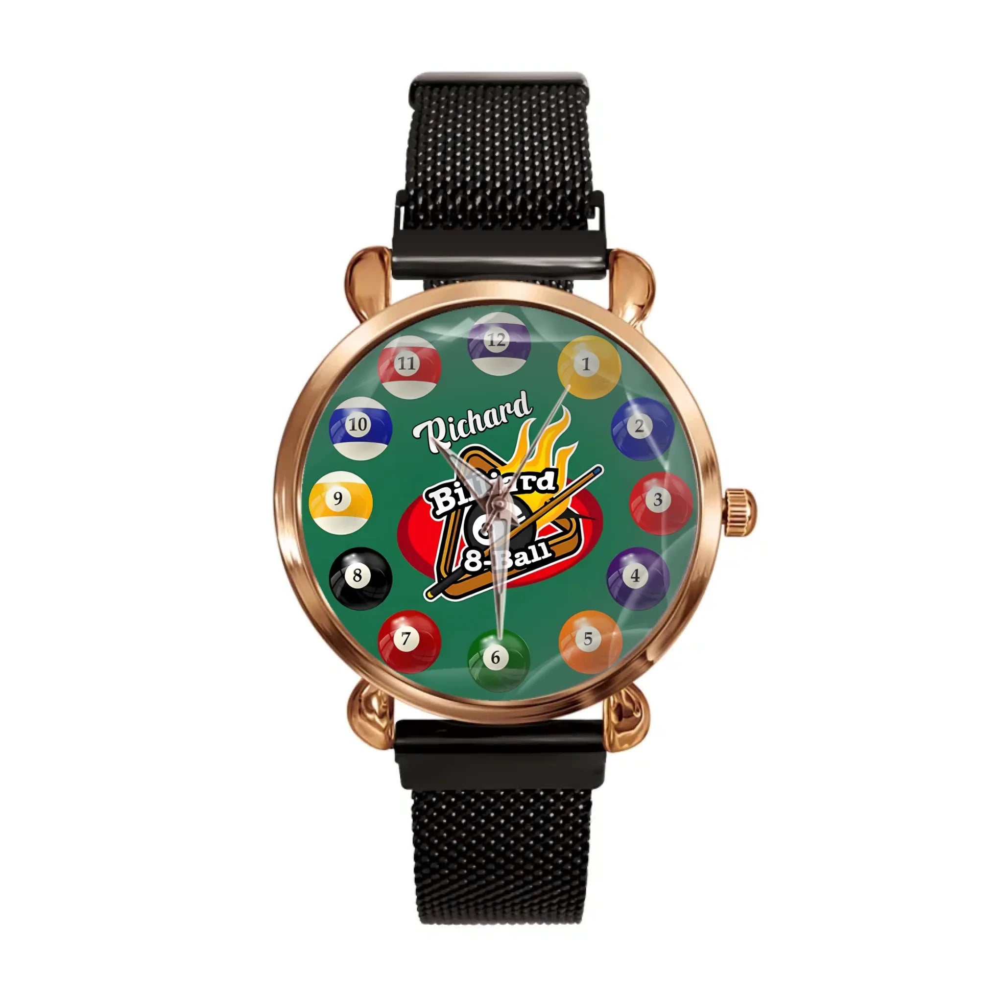 Customised Sports Themed Watch - Ball Motif Watch with Personalised Name - A Gift For Family,Friend,Sports Love
