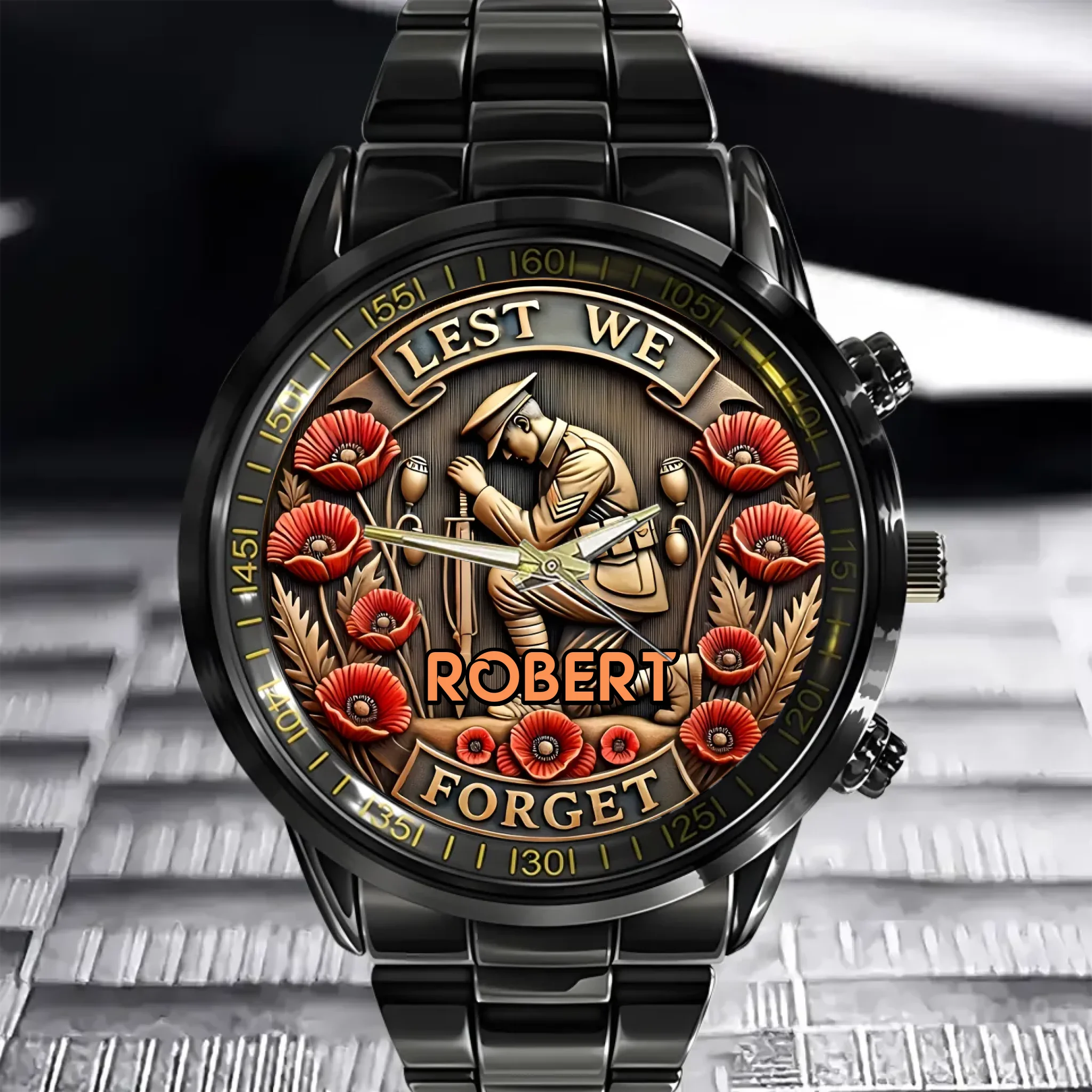 Lest We Forget - Personalized Military Memorial Watch | Honoring Fallen Soldiers | Custom Watch Made Just for You