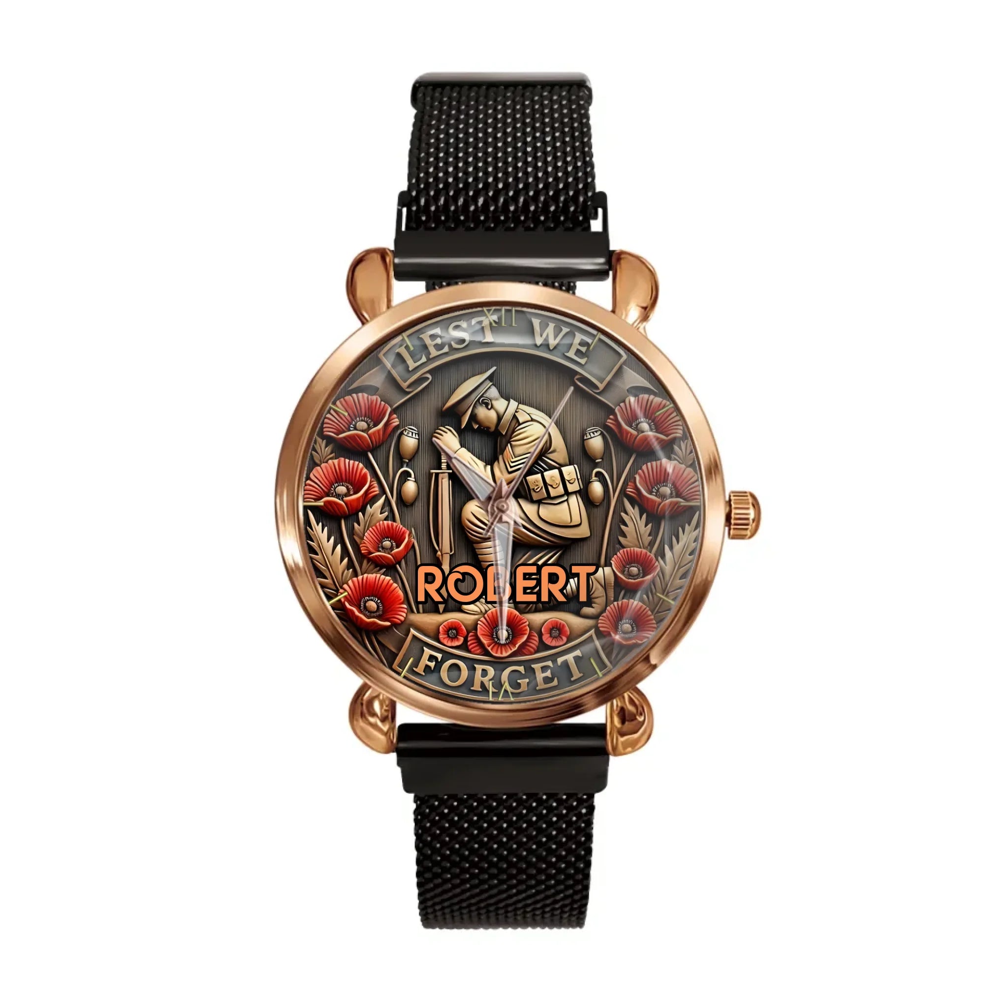 Lest We Forget - Personalized Military Memorial Watch | Honoring Fallen Soldiers | Custom Watch Made Just for You