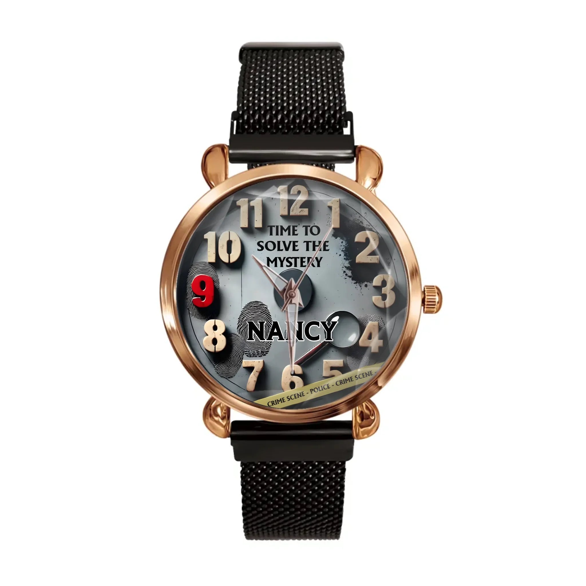 Time To Solve The Mystery - personalized Name Watch - A Gift for Friend,BFF,Suspense Drama Fans,Detective