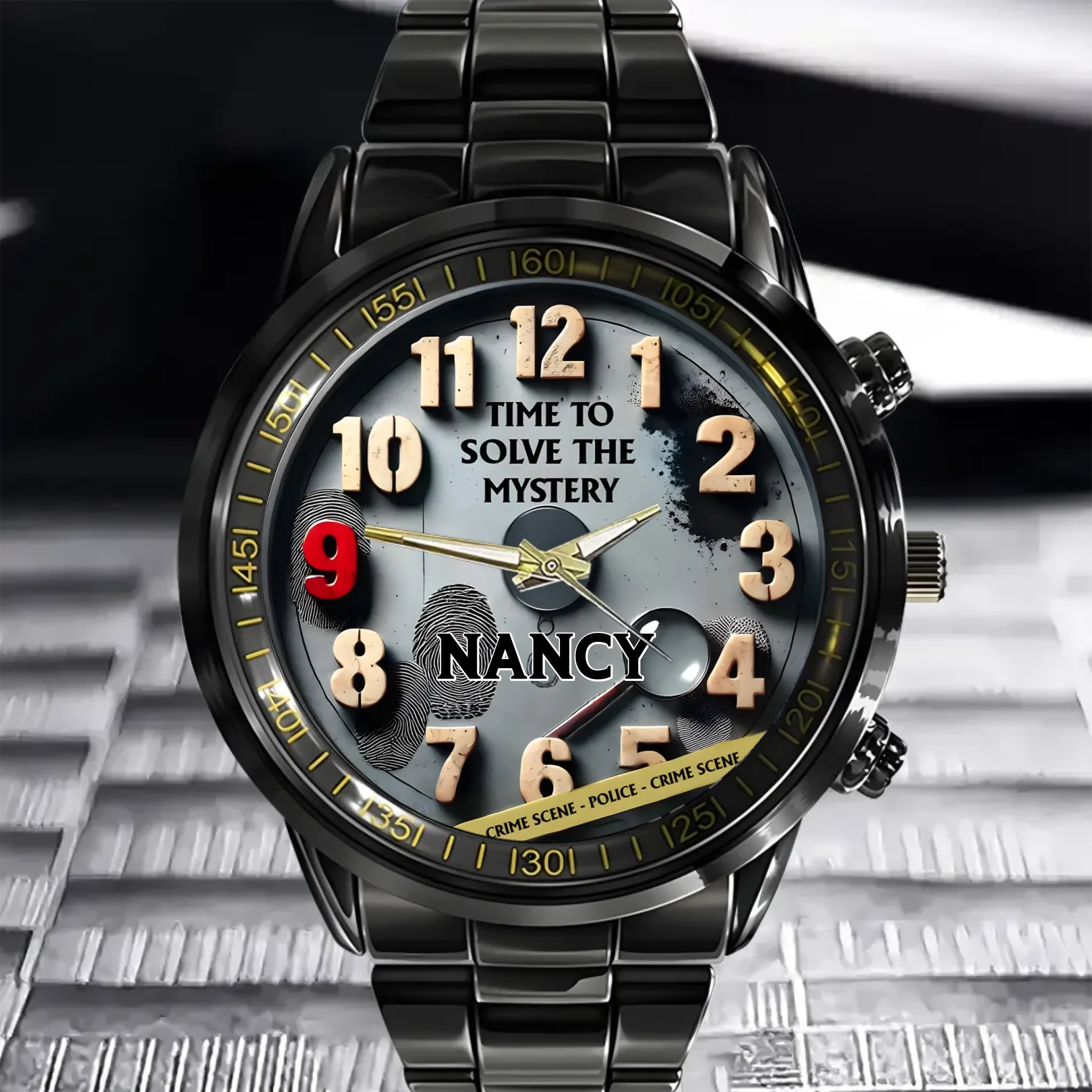 Time To Solve The Mystery - personalized Name Watch - A Gift for Friend,BFF,Suspense Drama Fans,Detective