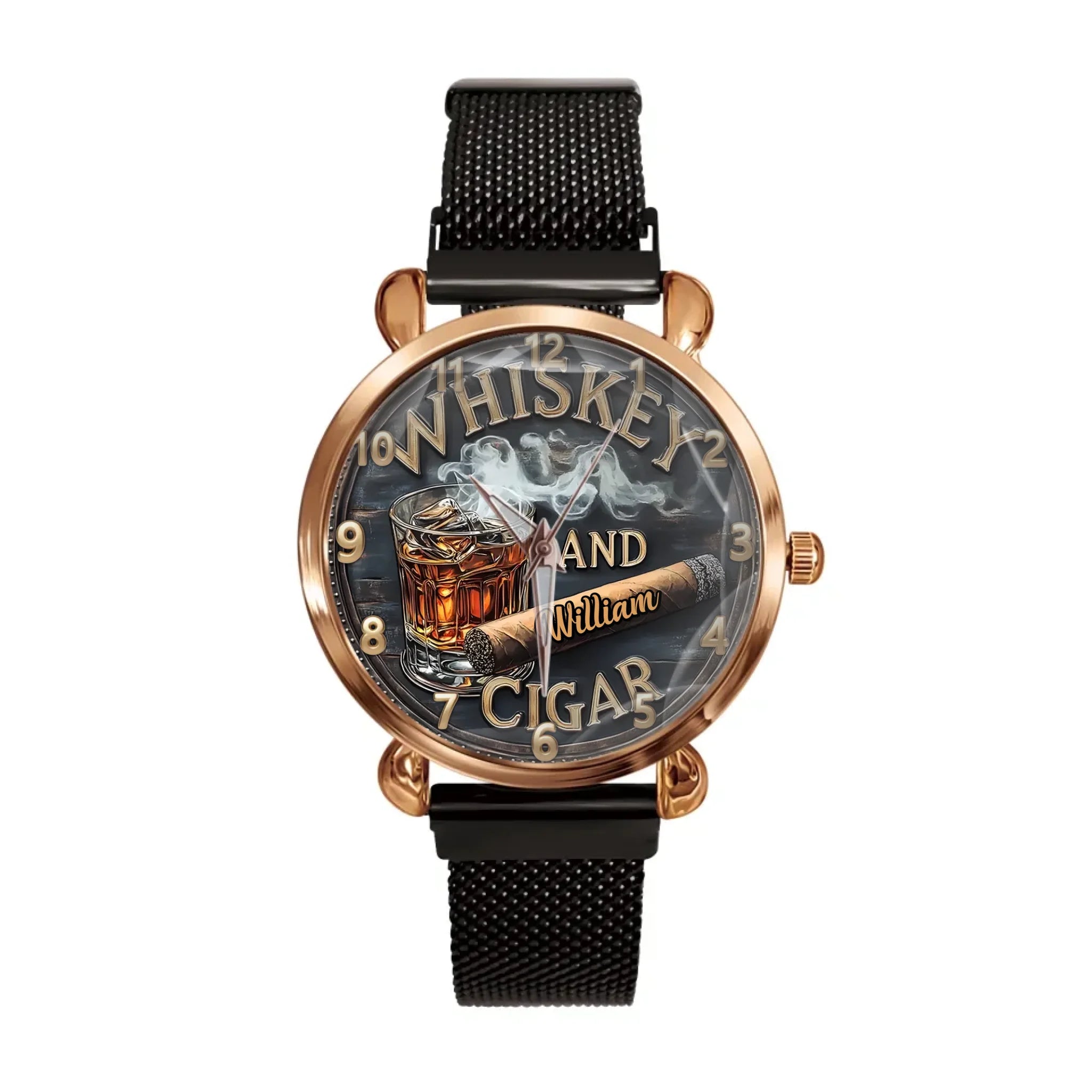 Custom Vintage Style Whiskey Beauty Watch - Classic Watches with Personalised Names - A Gift for Friend,Whisky Lovers