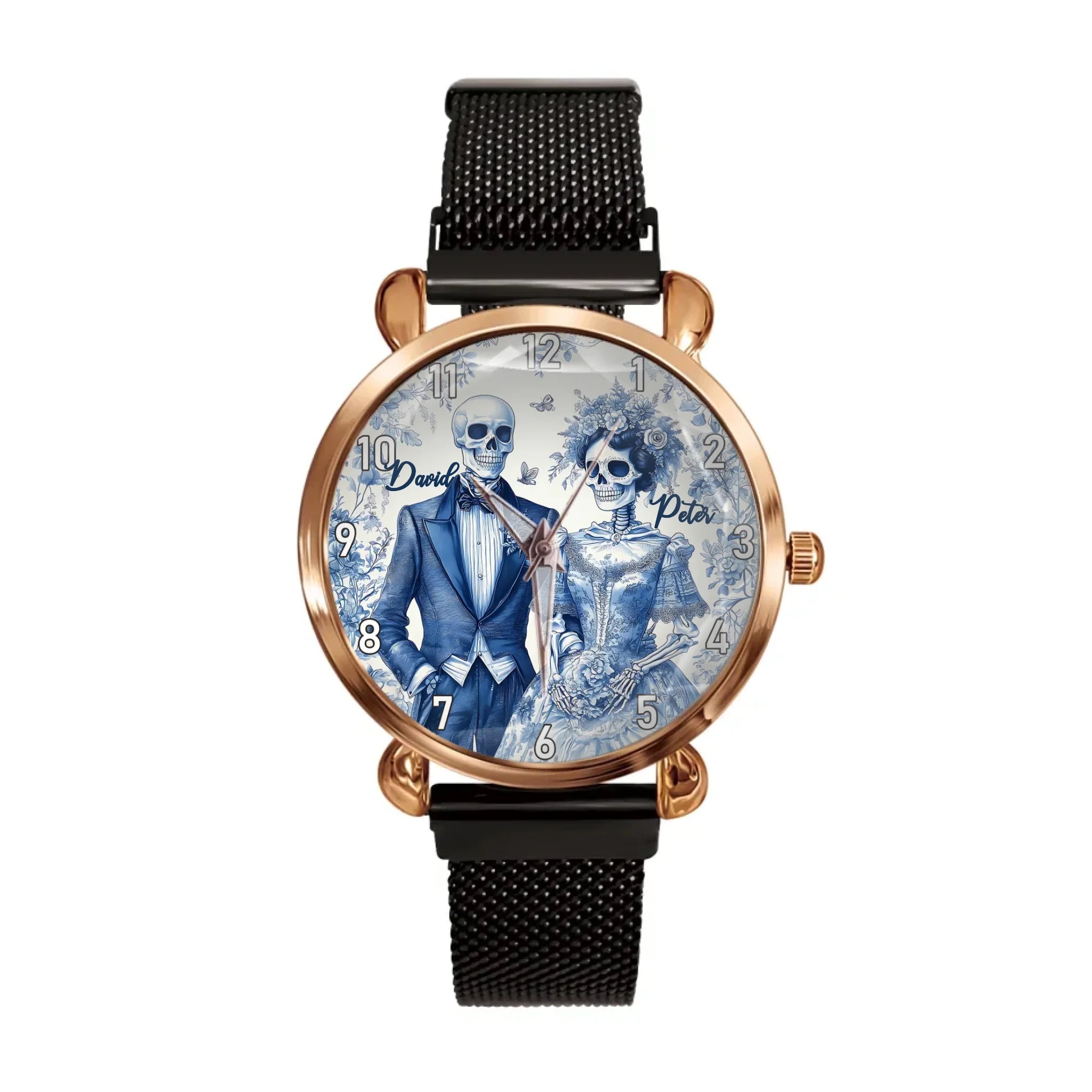 personalize! The blue skull couple watch isn't just an accessory; it's a symbol of love and personality. Add your name to craft a one - of - a - kind timepiece that stands out from the crowd.