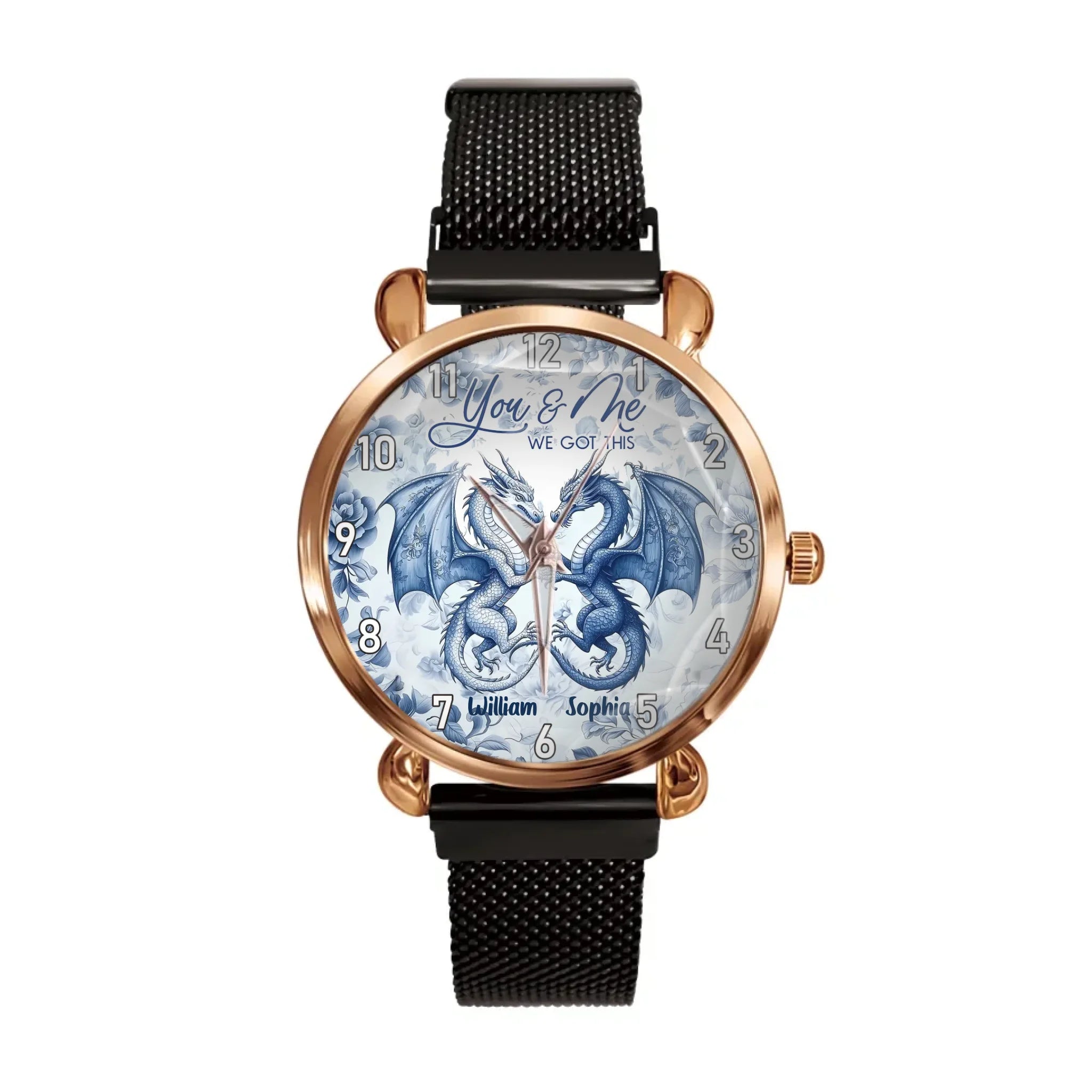 Couple's Exclusive! Customize this dragon - themed watch with names, sealing your “You & Me” journey.