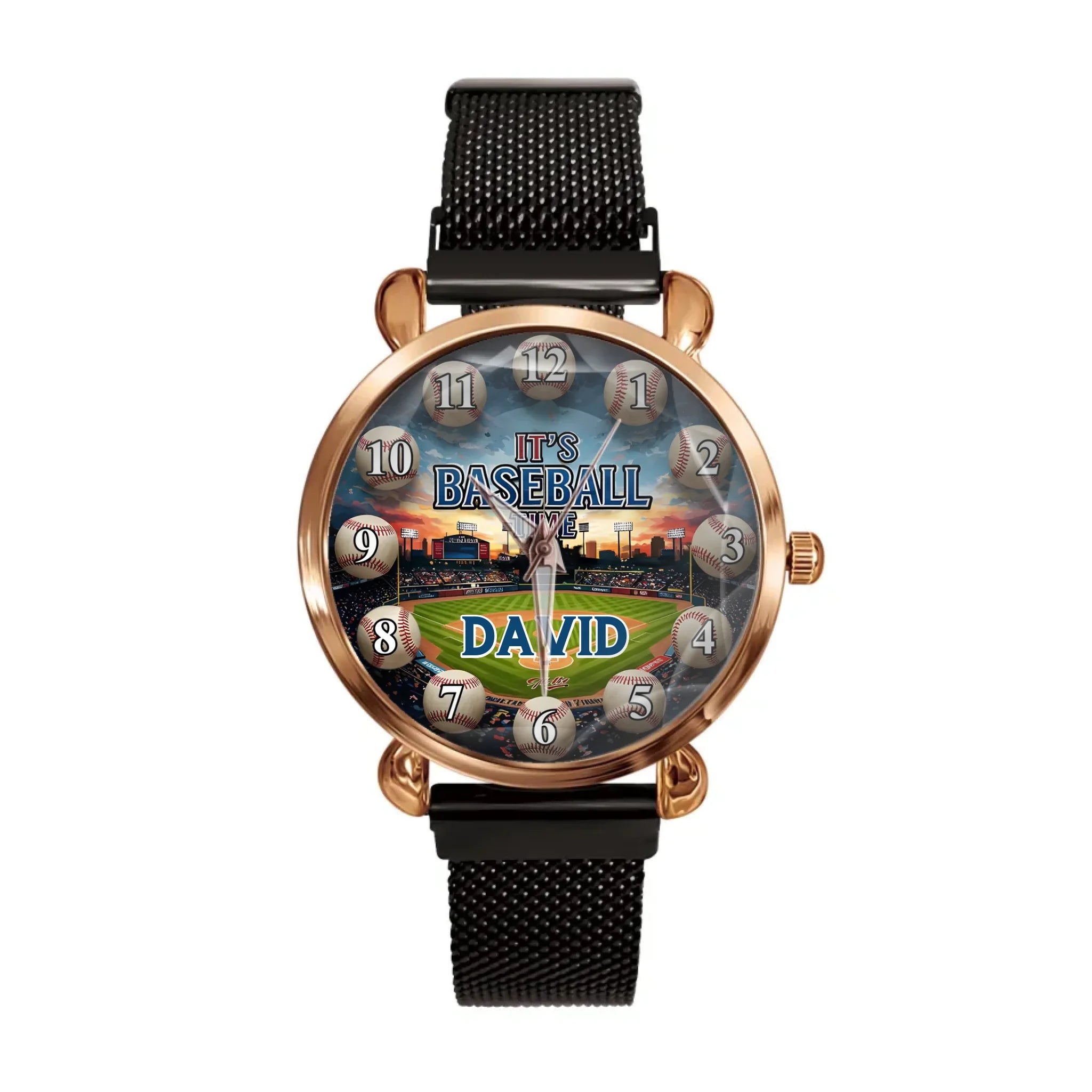 Enjoy Baseball -  Personalized Name Baseball Time Scale Watch- A Gift For Friend,Baseball Player,Sports Enthusiast