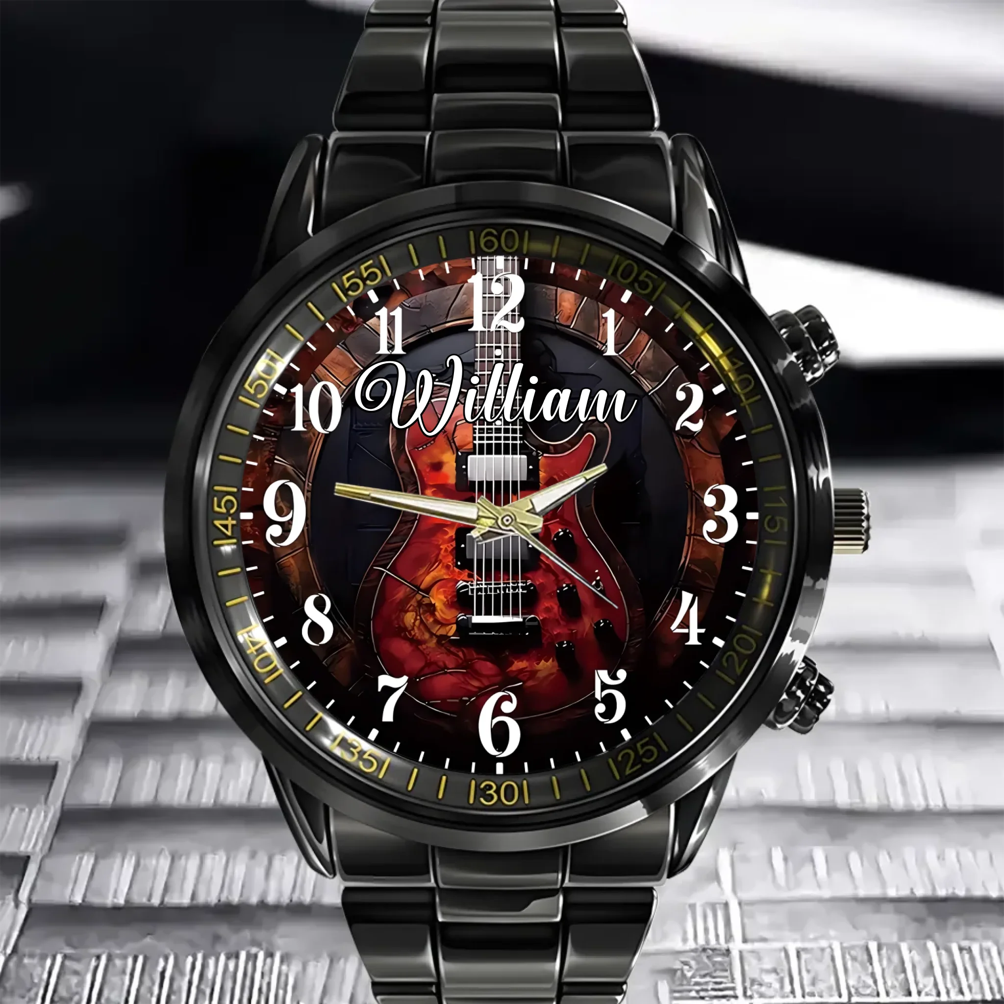 Customized Vintage Instrument-themed Watch – Personalized Name and Instrument Type Watche - A Gift For Friend,BFF,Instrument Enthusiast,Musician
