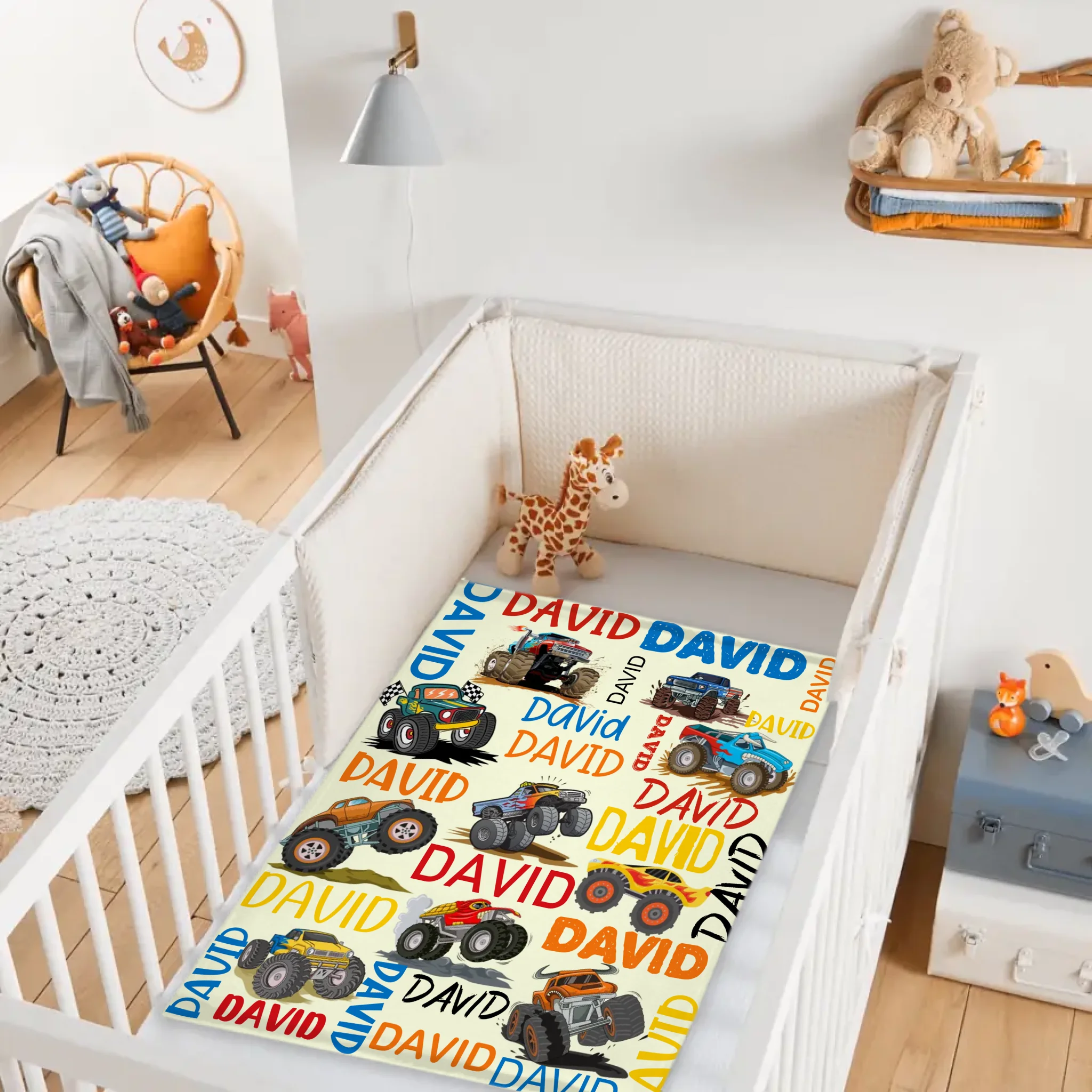 Crazy Truck Blanket - Gifts for Kids - Personalized Name Blanket