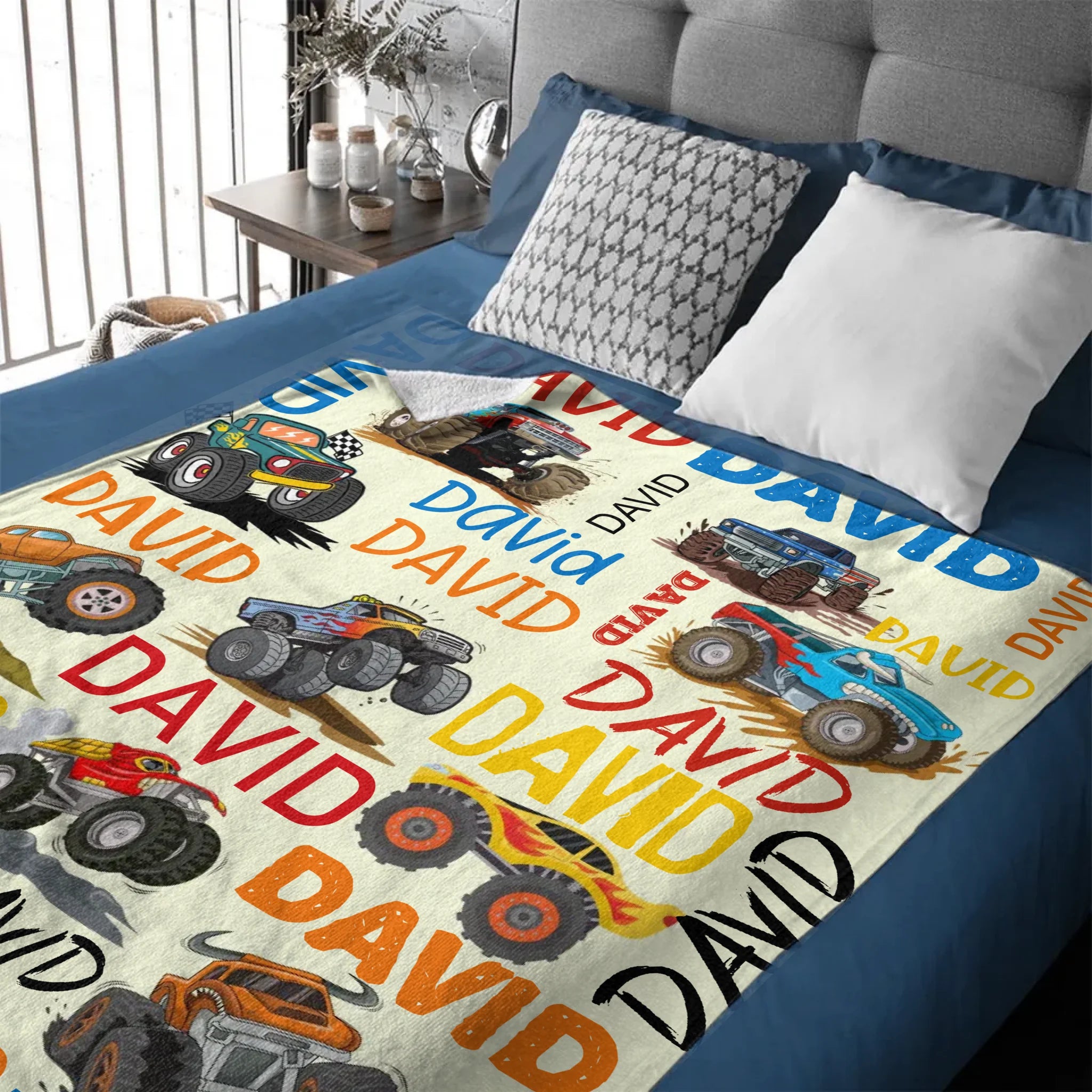 Crazy Truck Blanket - Gifts for Kids - Personalized Name Blanket