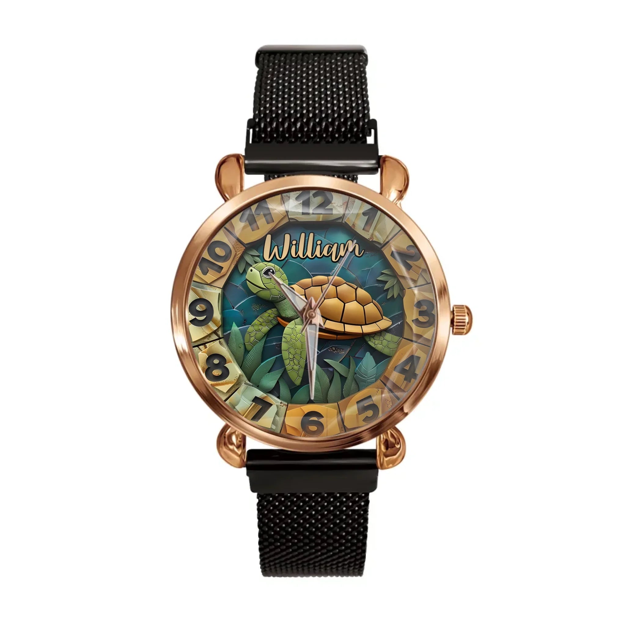 Turtle and Ocean - Customized Name Watch Dial Decorations