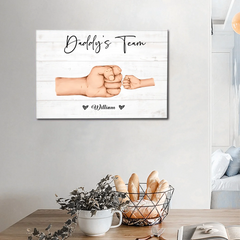 Mother Or Daddy & Kids, Together We're A Team - Personalized Canvas Painting