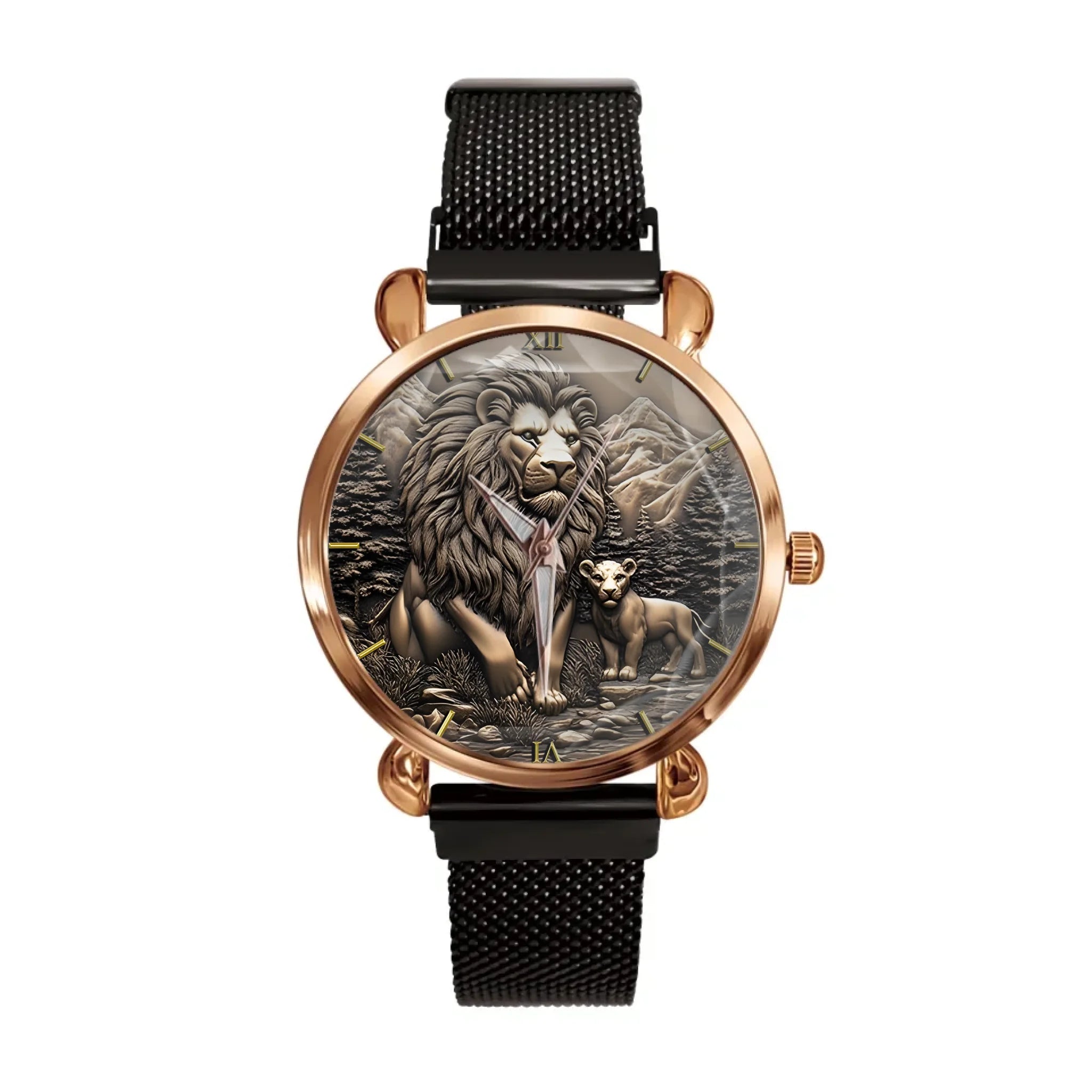 The King of Beasts - Personalized Parent-Child Name Animal Print Watch