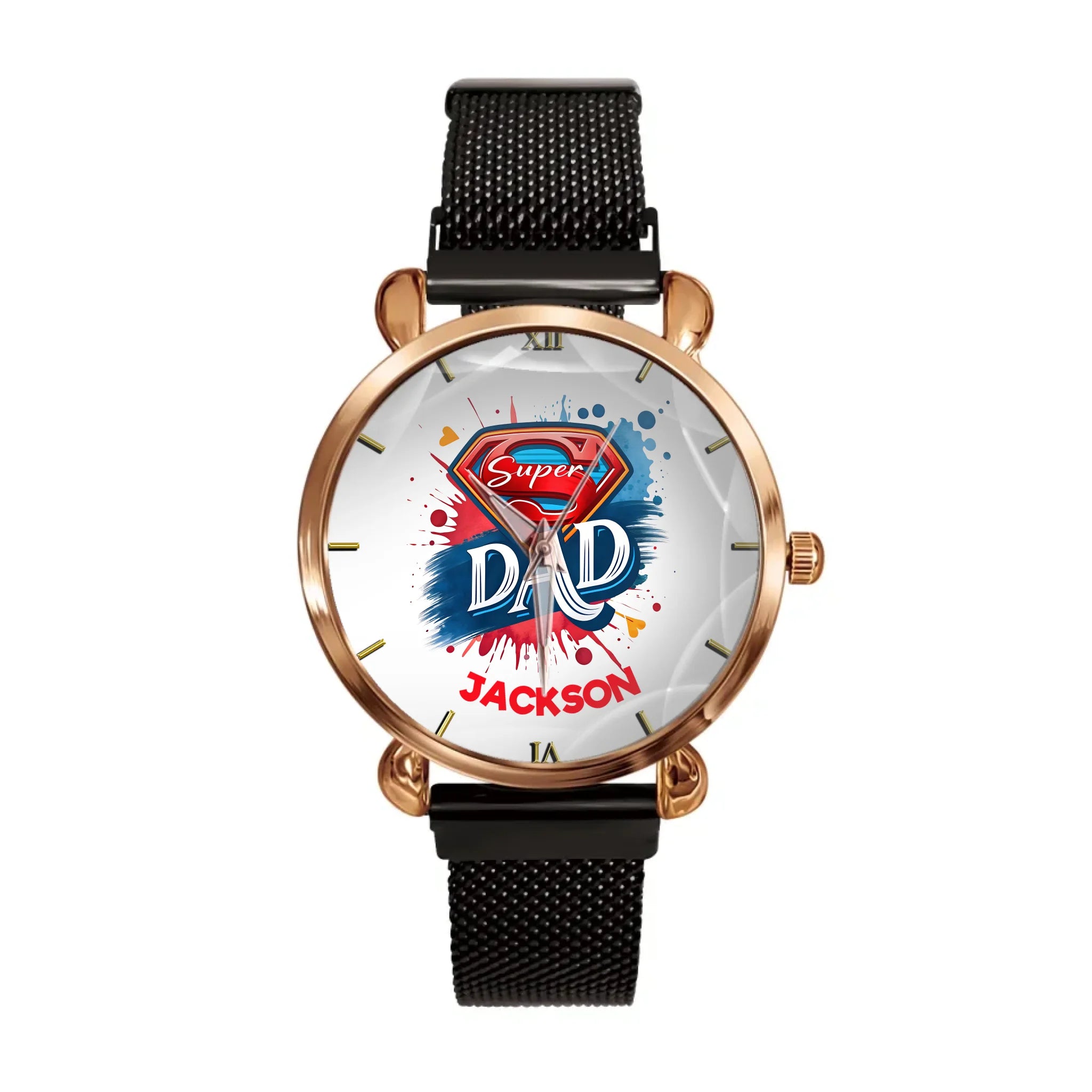 Super Hero - Dad | Personalized Name Watch - Father's Day Gift