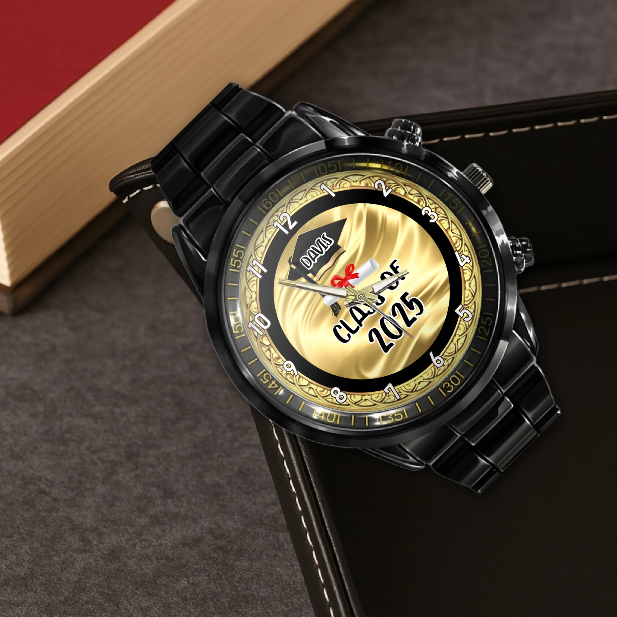 Personalized Graduation Watch 2025 – Custom Engraved Name & Year, Unique Class of 2025 Gift for Him & Her, Perfect Graduation Keepsake