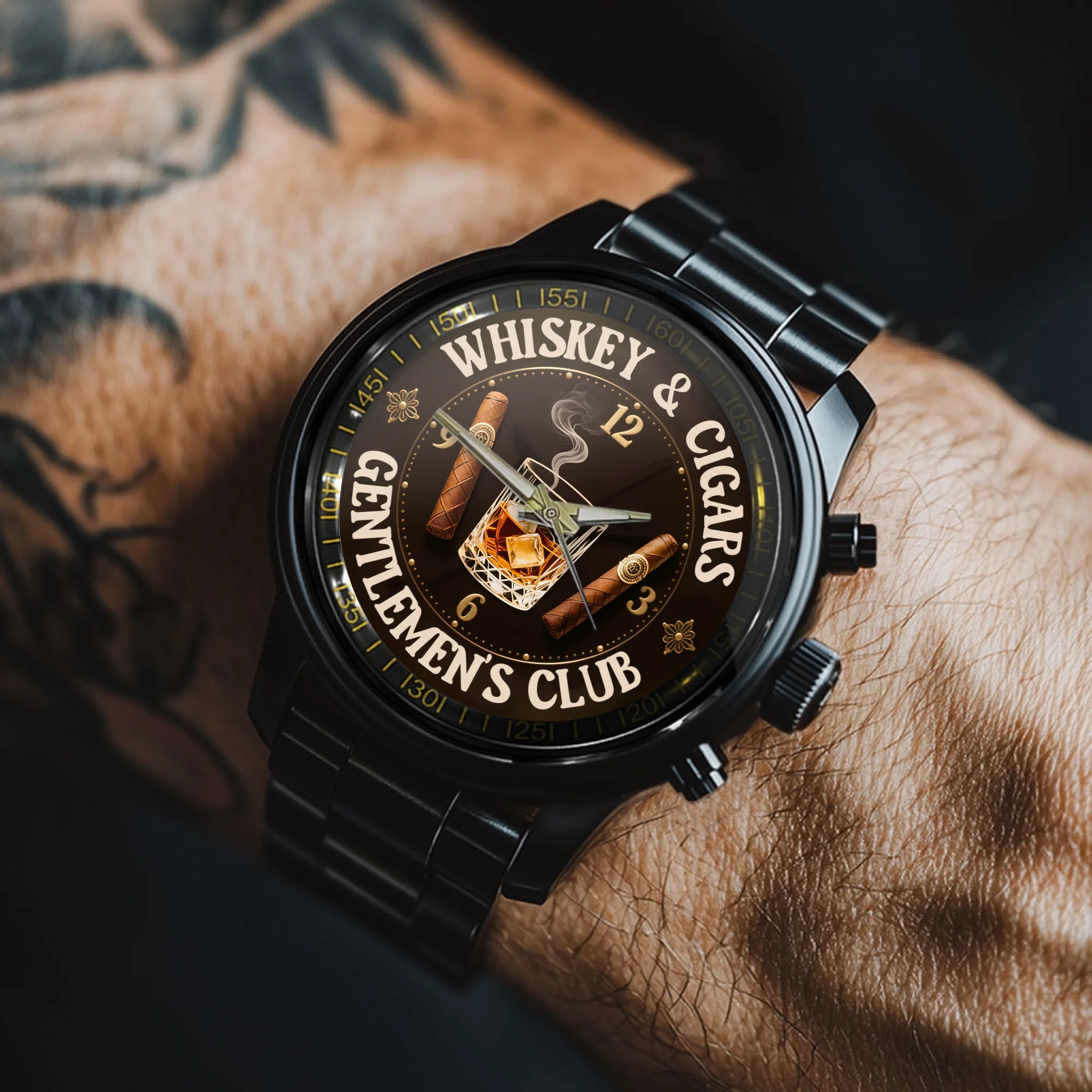 Whiskey and Cigar - Personalized Gentleman Club Watch