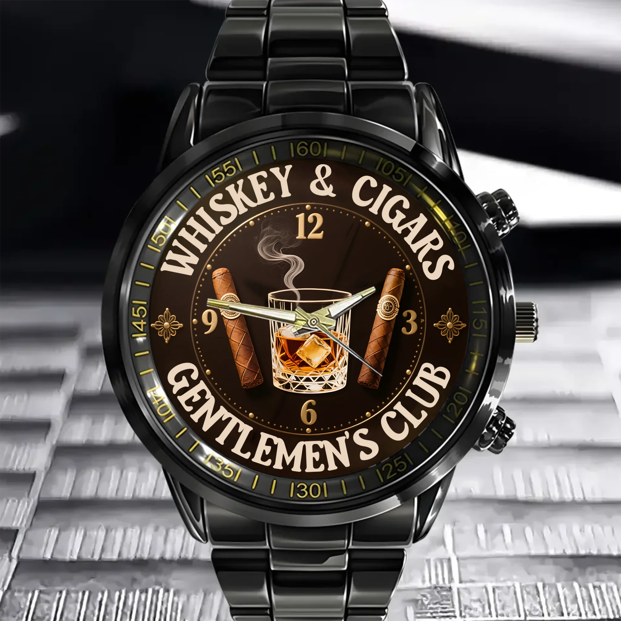Whiskey and Cigar - Personalized Gentleman Club Watch