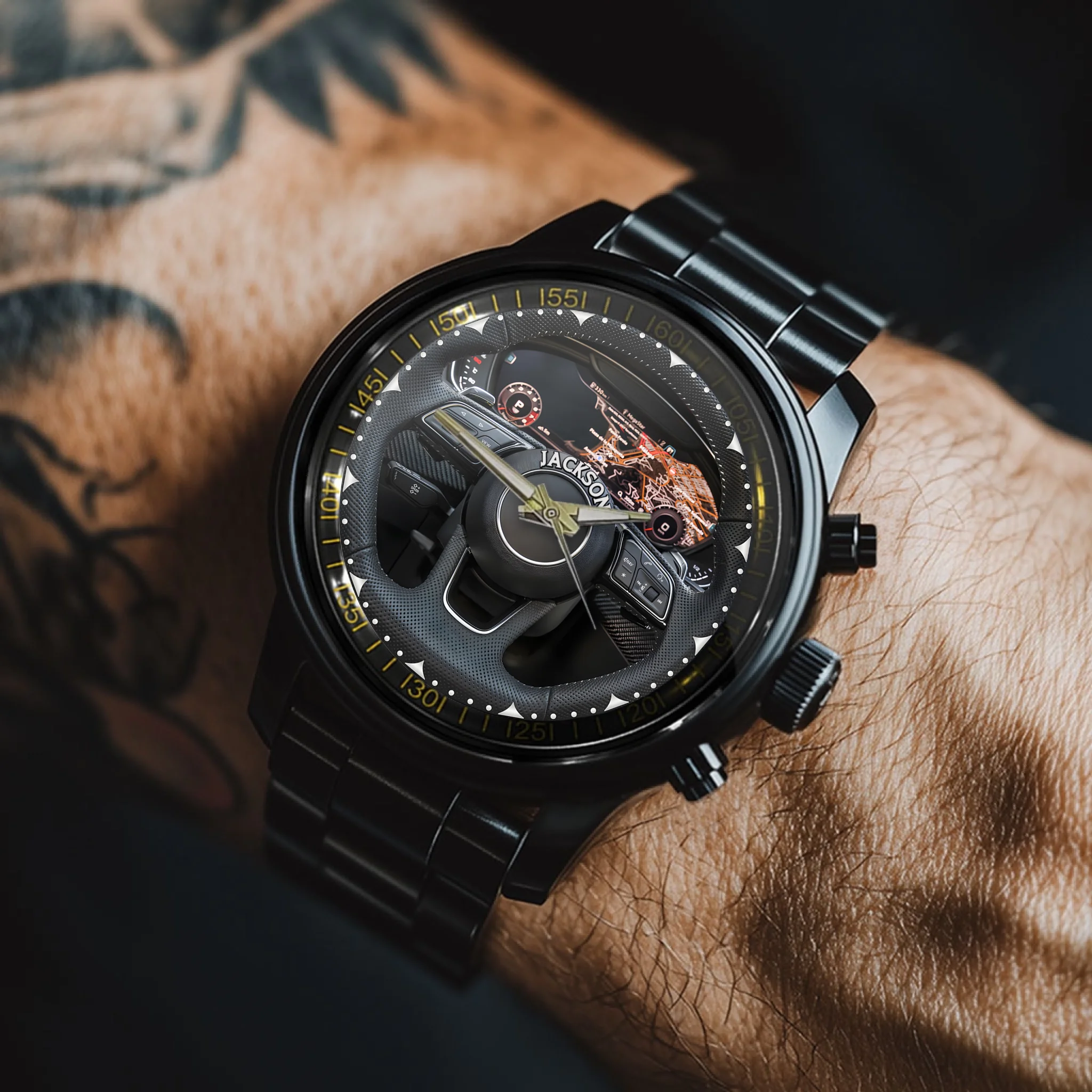 The Steering Wheel That Belongs to You - Personalized Name Watch