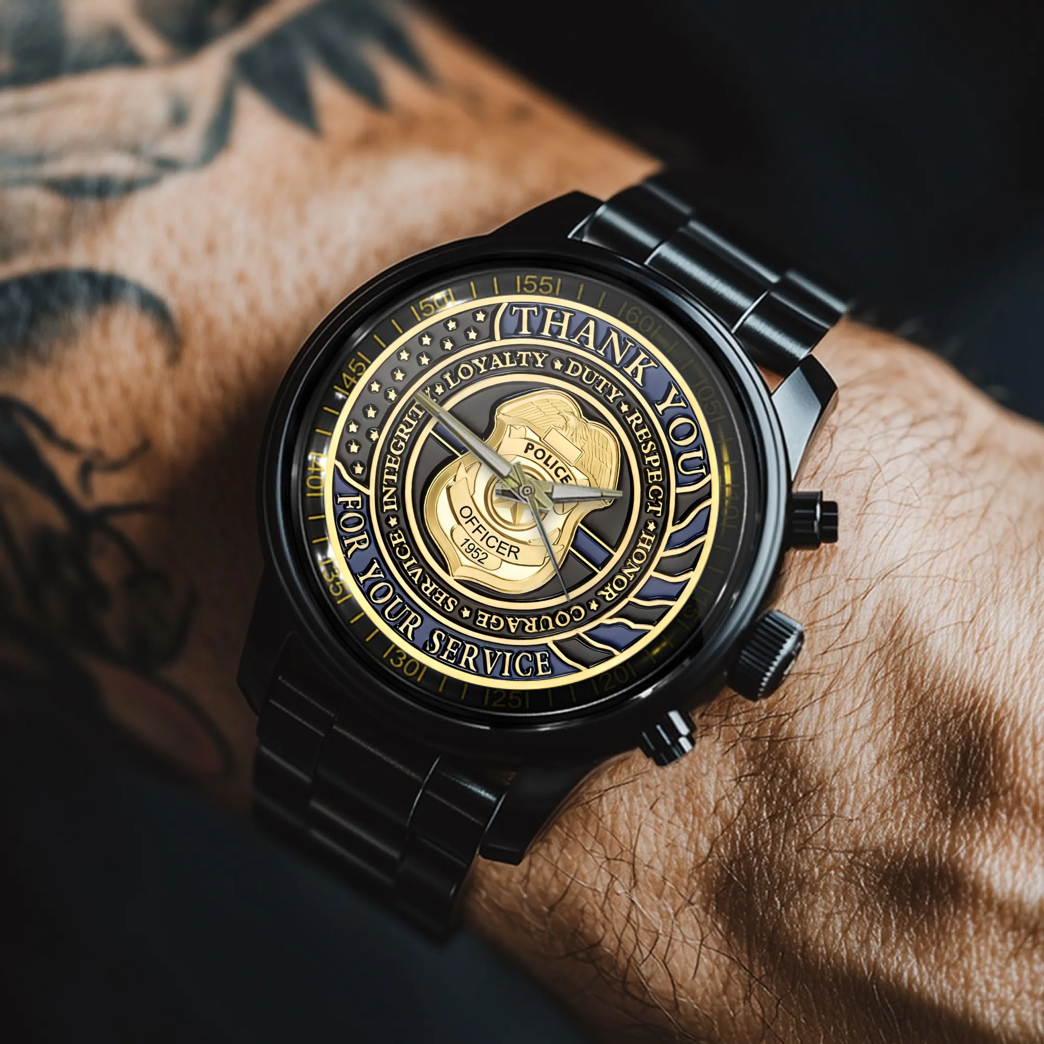 Thank You For Your Service Police Officer - Personalized Watch