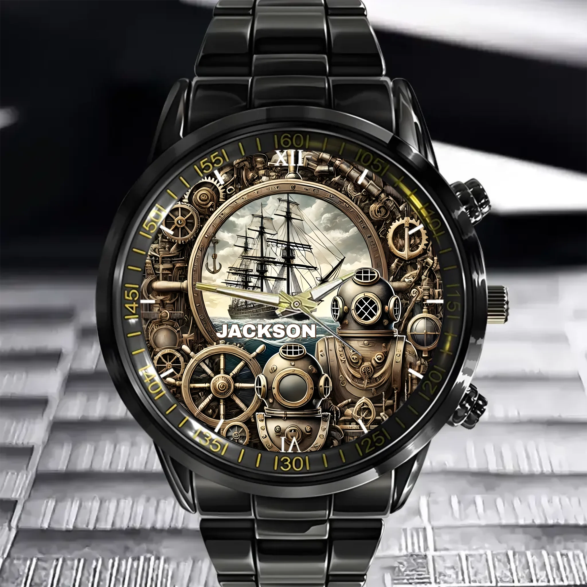 Anchor's Awe｜Vintage Sailboat - Personalized Watch
