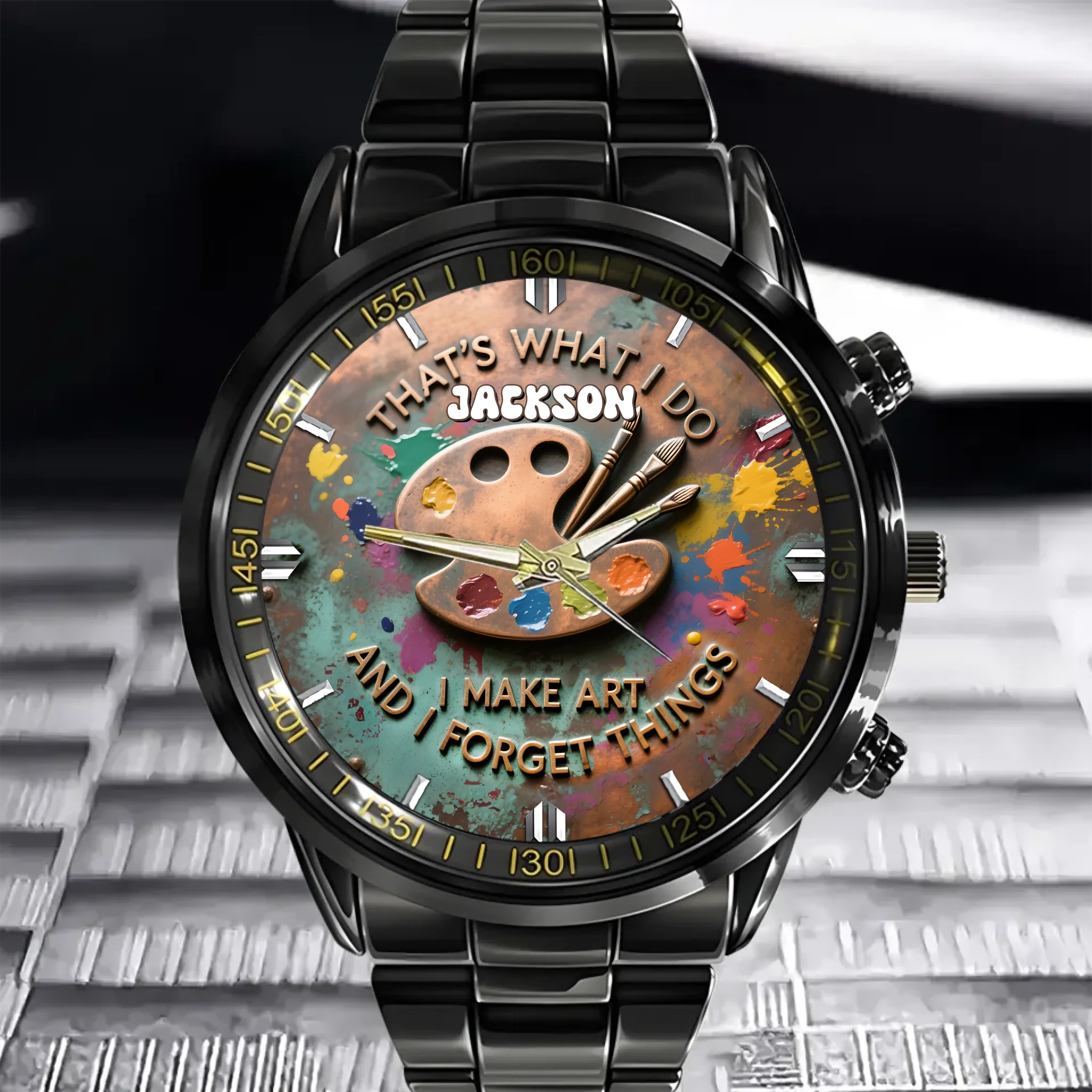 That's What I Do I Make Art and I Forget Things - Personalized Name Palette Watch