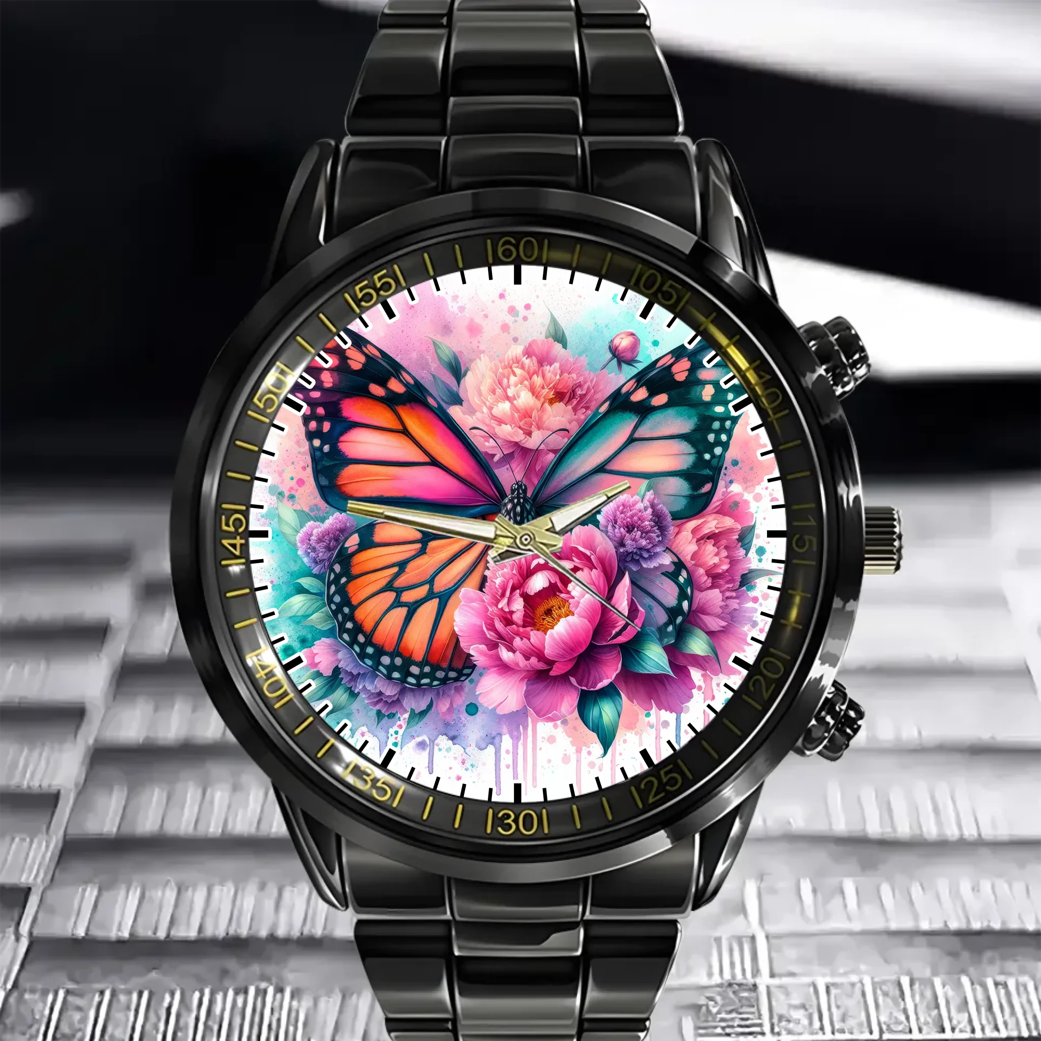 Floral Butterfly - Personalized Watch