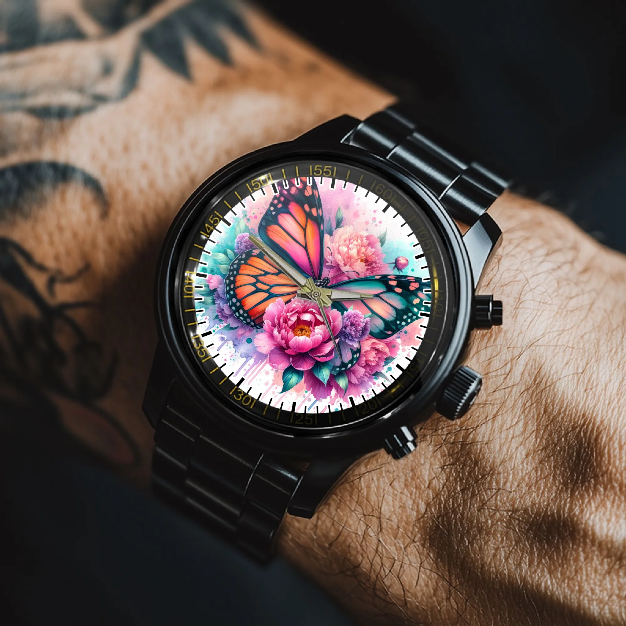 Floral Butterfly - Personalized Watch
