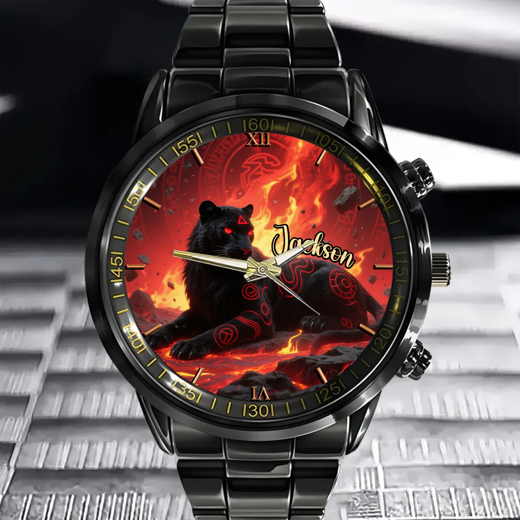 Runes and Animals Watch - Personalized Name