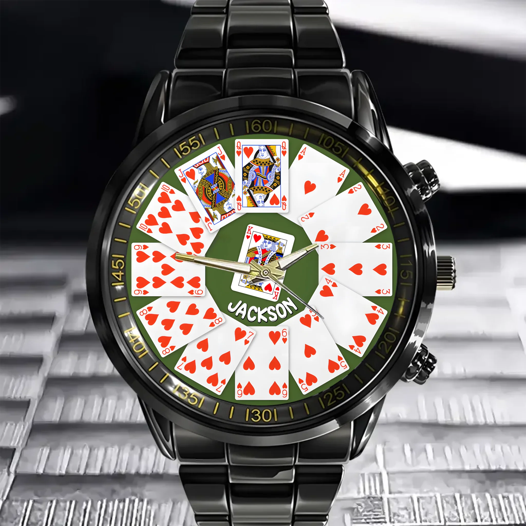 Hearts Suit Playing Card - Personalized Watch