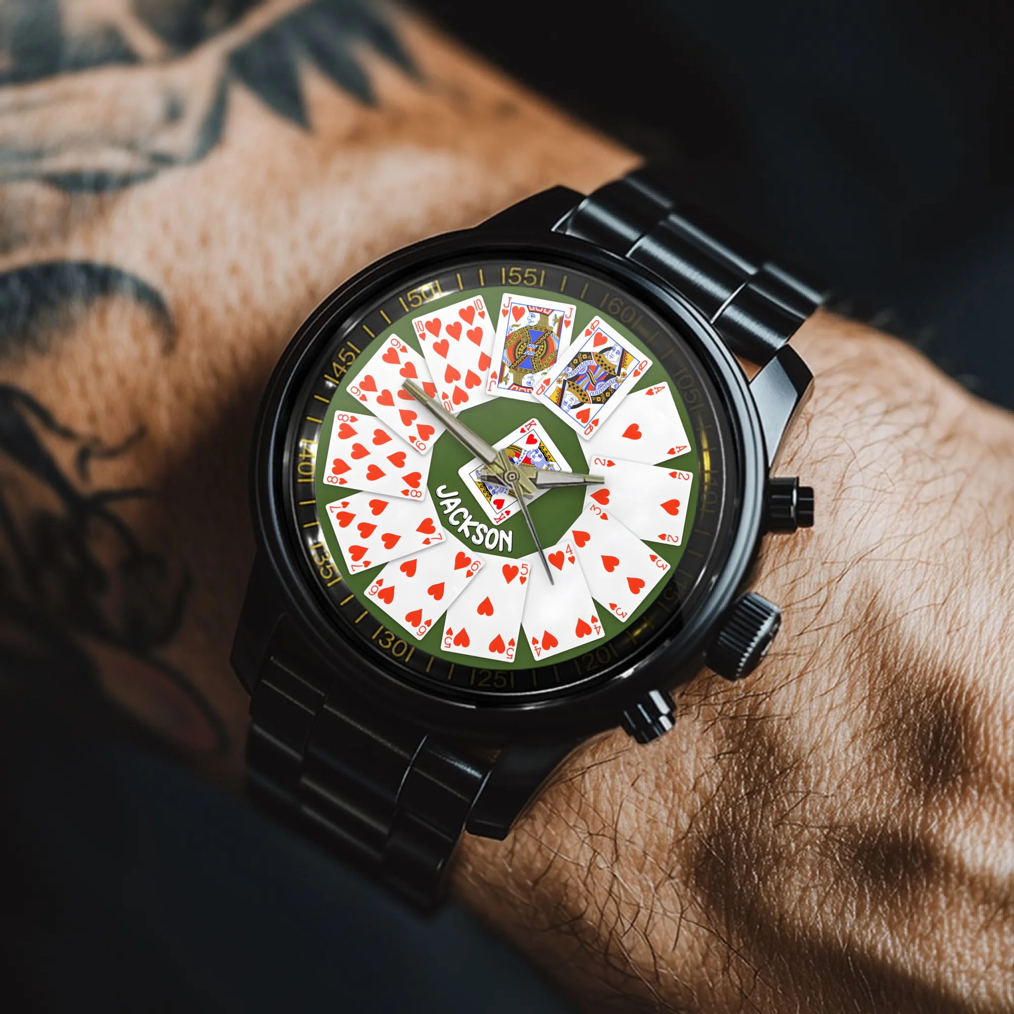 Hearts Suit Playing Card - Personalized Watch
