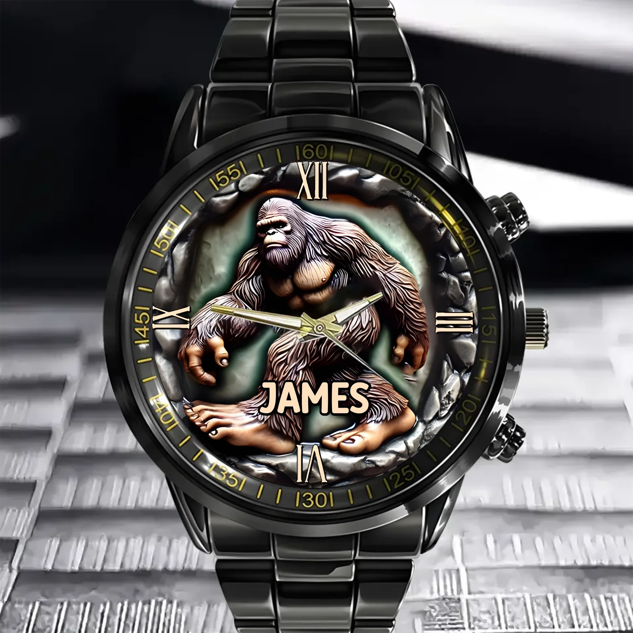 Mystical Creature - Personalized Name Big Gorilla Print Watch