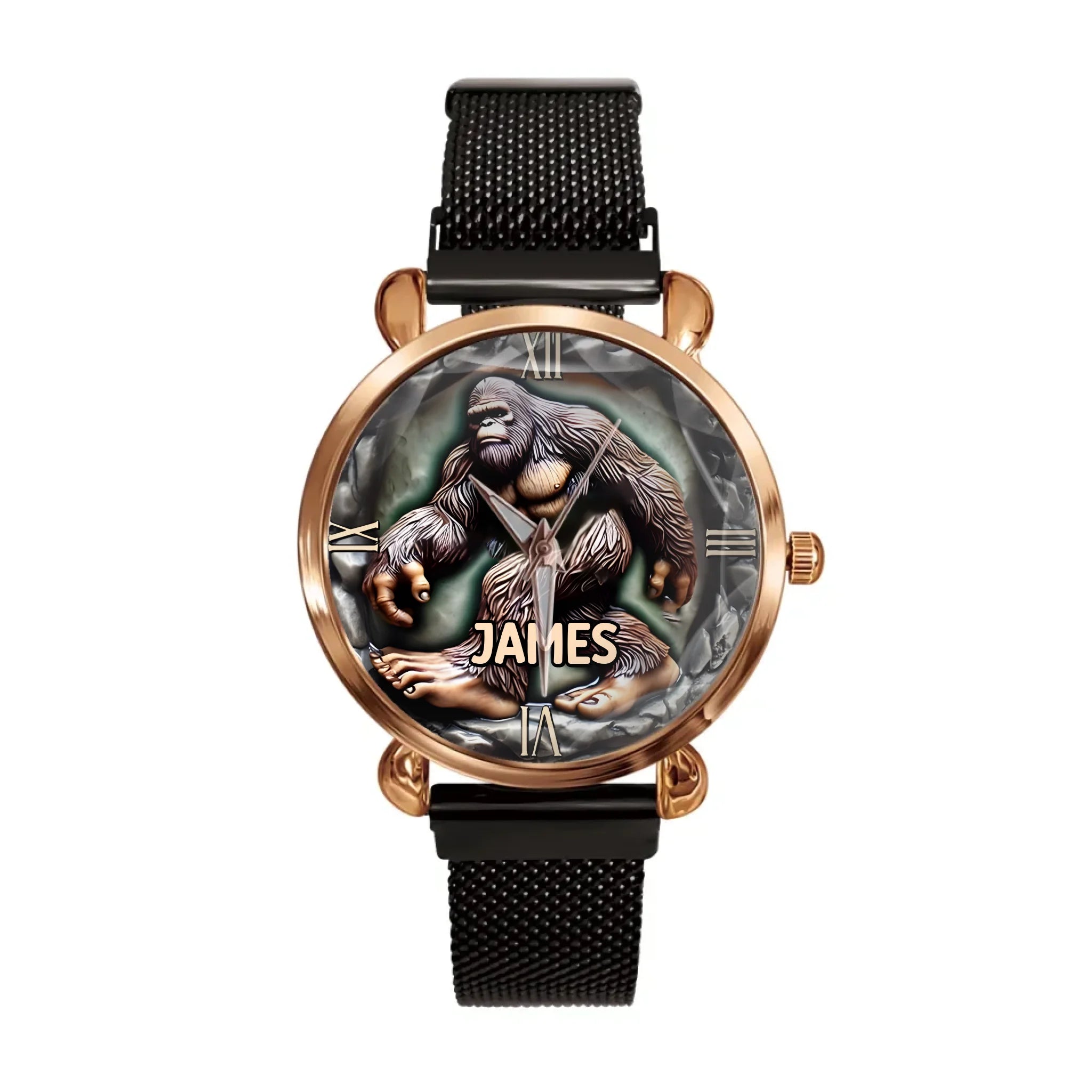 Mystical Creature - Personalized Name Big Gorilla Print Watch