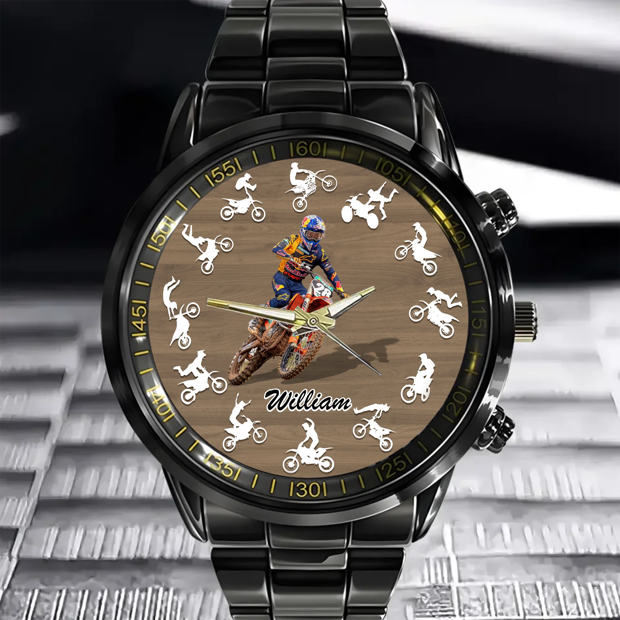Customized Off-road Motorcycle Watch - Personalized Photo-themed Motorcycle Driver's Watch - A Gift For Friend,Motorcycle Lover