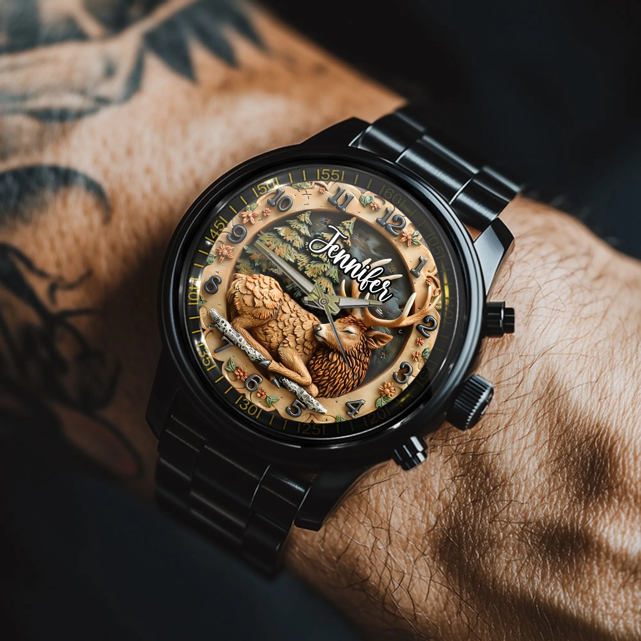 🦌Rural Deer Natural Style Watch - Personalized  Name Watch