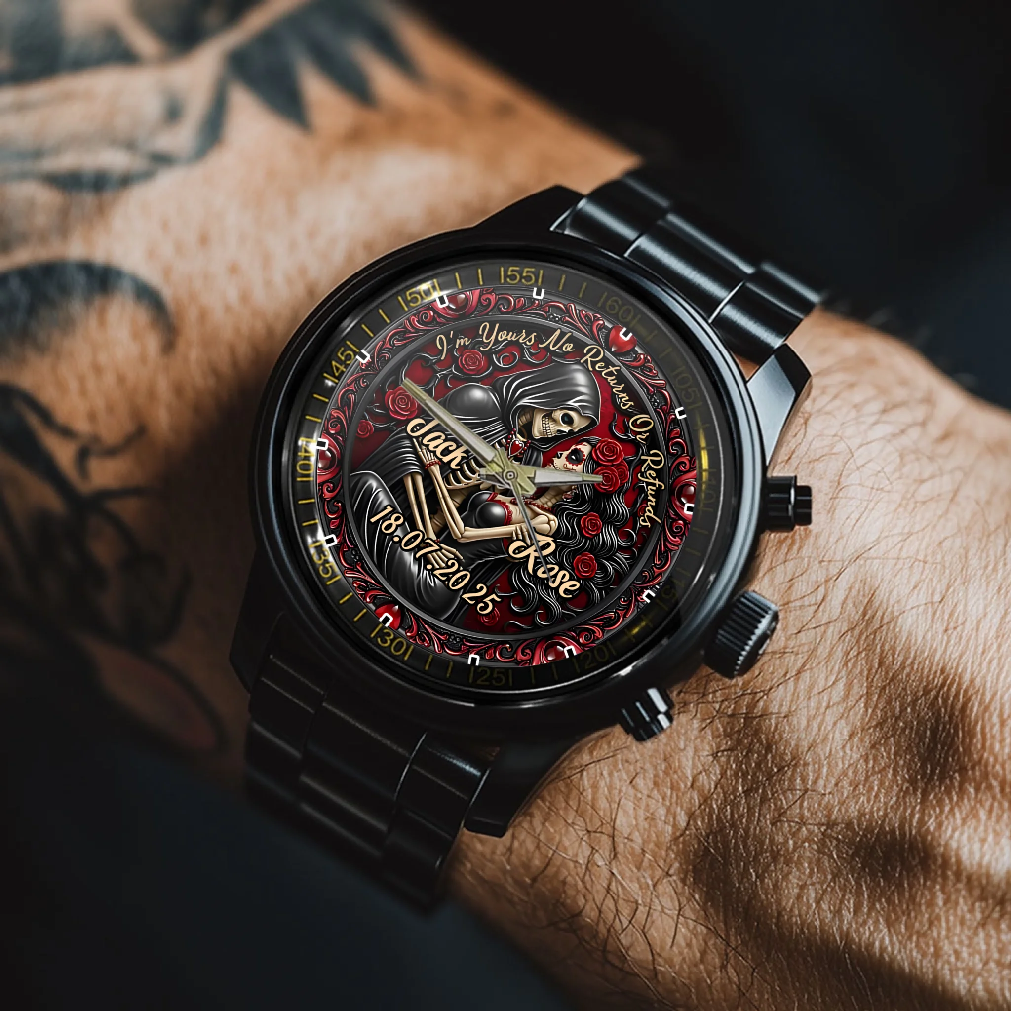 ☠️Skeleton Couple-Personalized Watch- A Gift For Couple