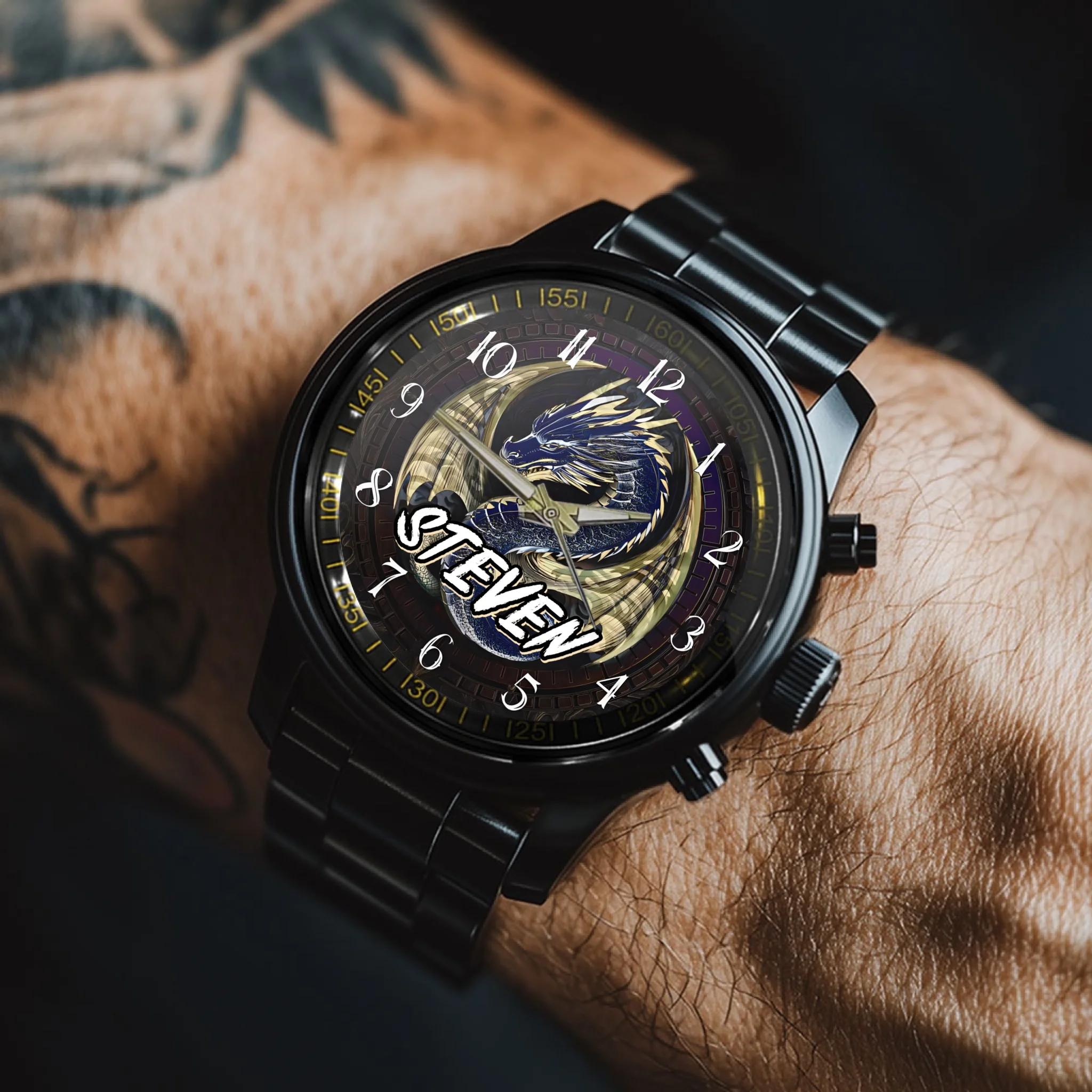 Western Fantasy Dragons - Personalized Name Watch