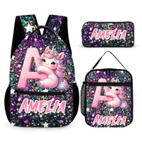 Initials Customized Cute Unicorn Backpack - School Season Gift for Girls Birthday Gift copy