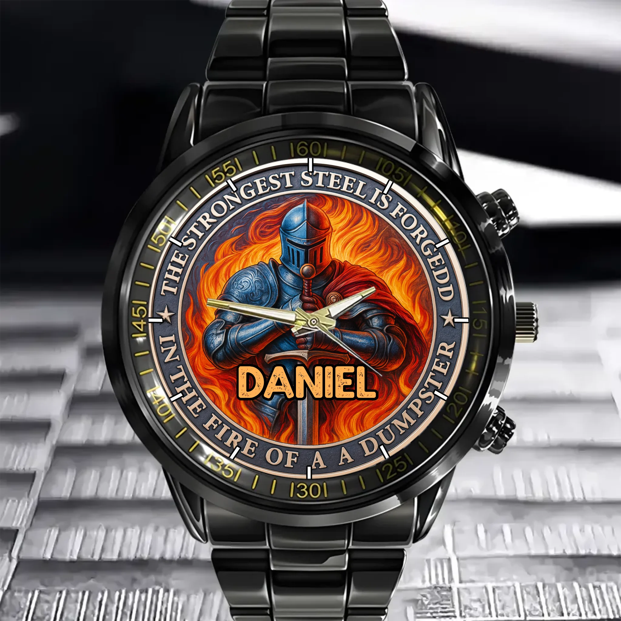The Strongest Steel Is Forged - Personalized Watch With Name