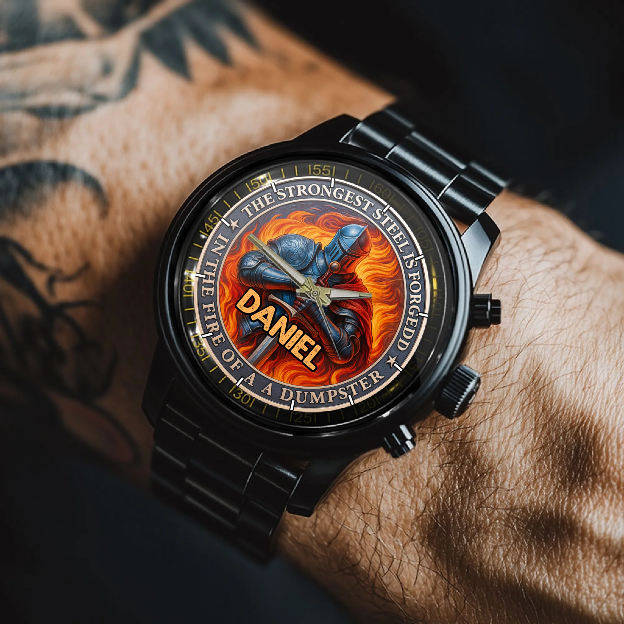 The Strongest Steel Is Forged - Personalized Watch With Name