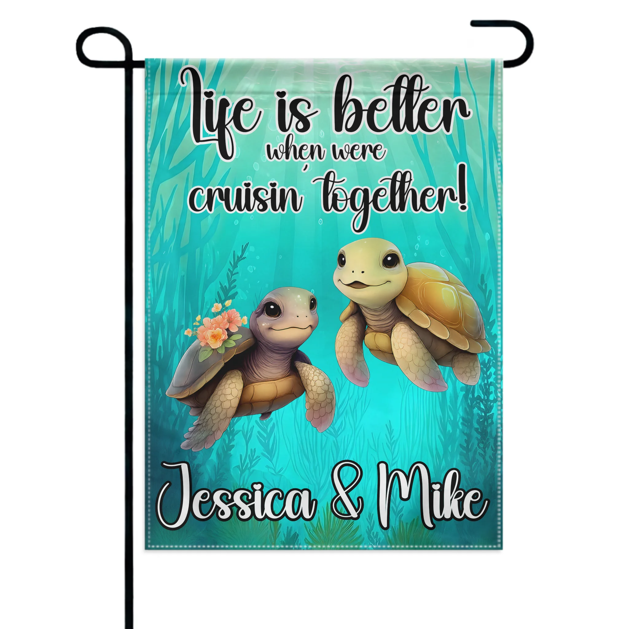 "Life Is Better Cruisin' Together!" Customized Flag - Personalized Name - Gifts For Couples&Friends