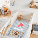 Customized Animal Pattern Colorful Vertical Stripe Blanket - Personalized Name - Gifts For Child