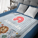 Customized Animal Pattern Colorful Vertical Stripe Blanket - Personalized Name - Gifts For Child