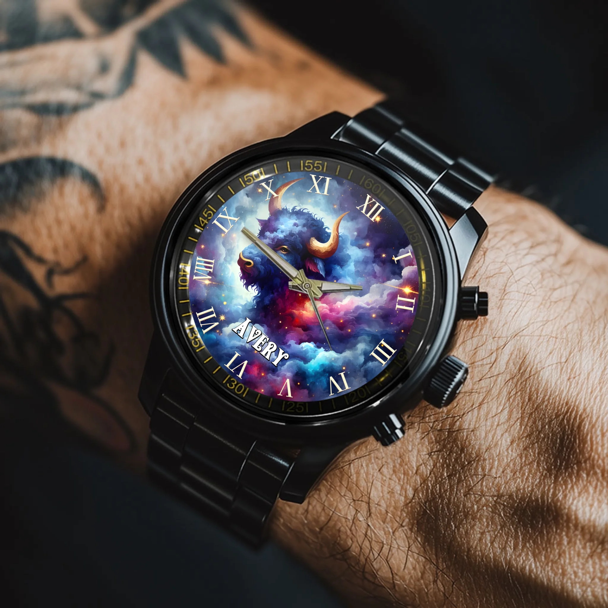 Taurus name custom watch - Personalized name custom watch - Taurus gift