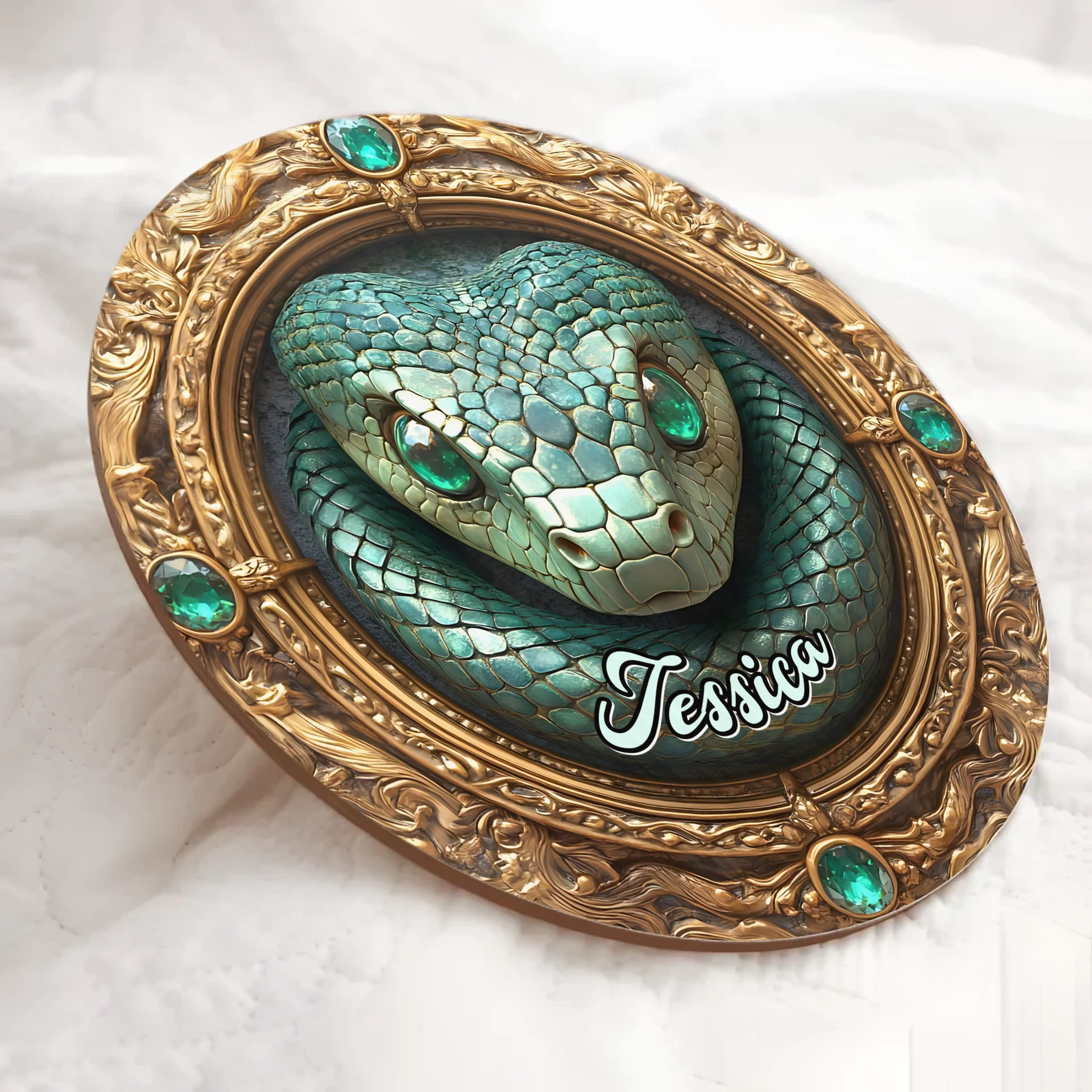 Retro Gemstone Snake Customized Door Plate - Personalized Name