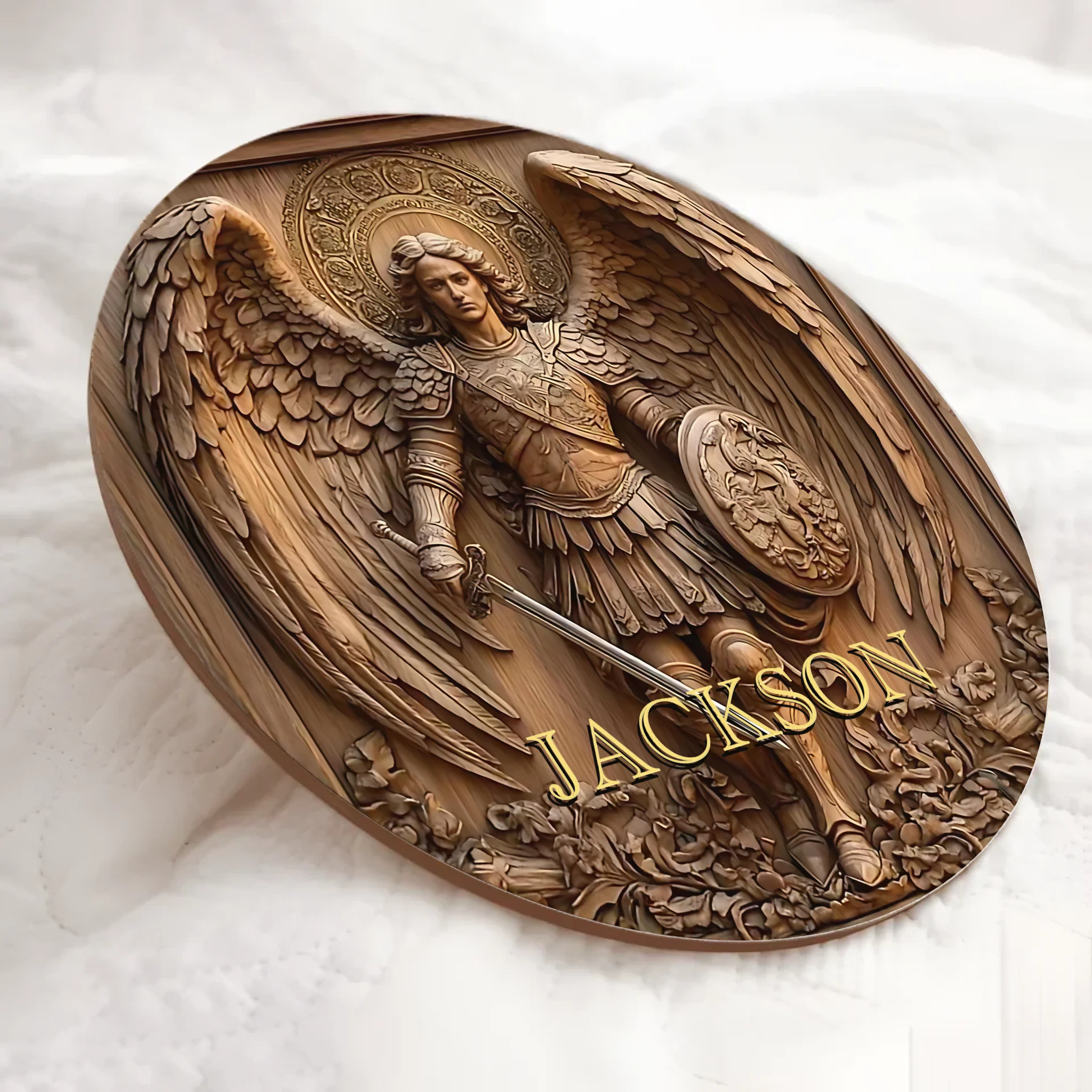 Angel Wing Warrior Customized Door Plate - Personalized Name - Retro Decoration