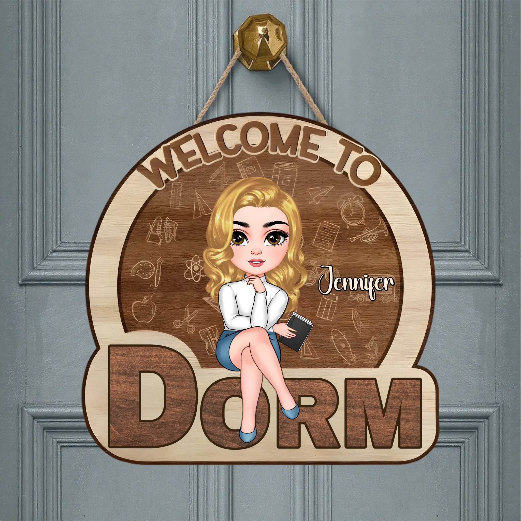 Customized Door Plates for Dormitory - Personalized Wooden Sign